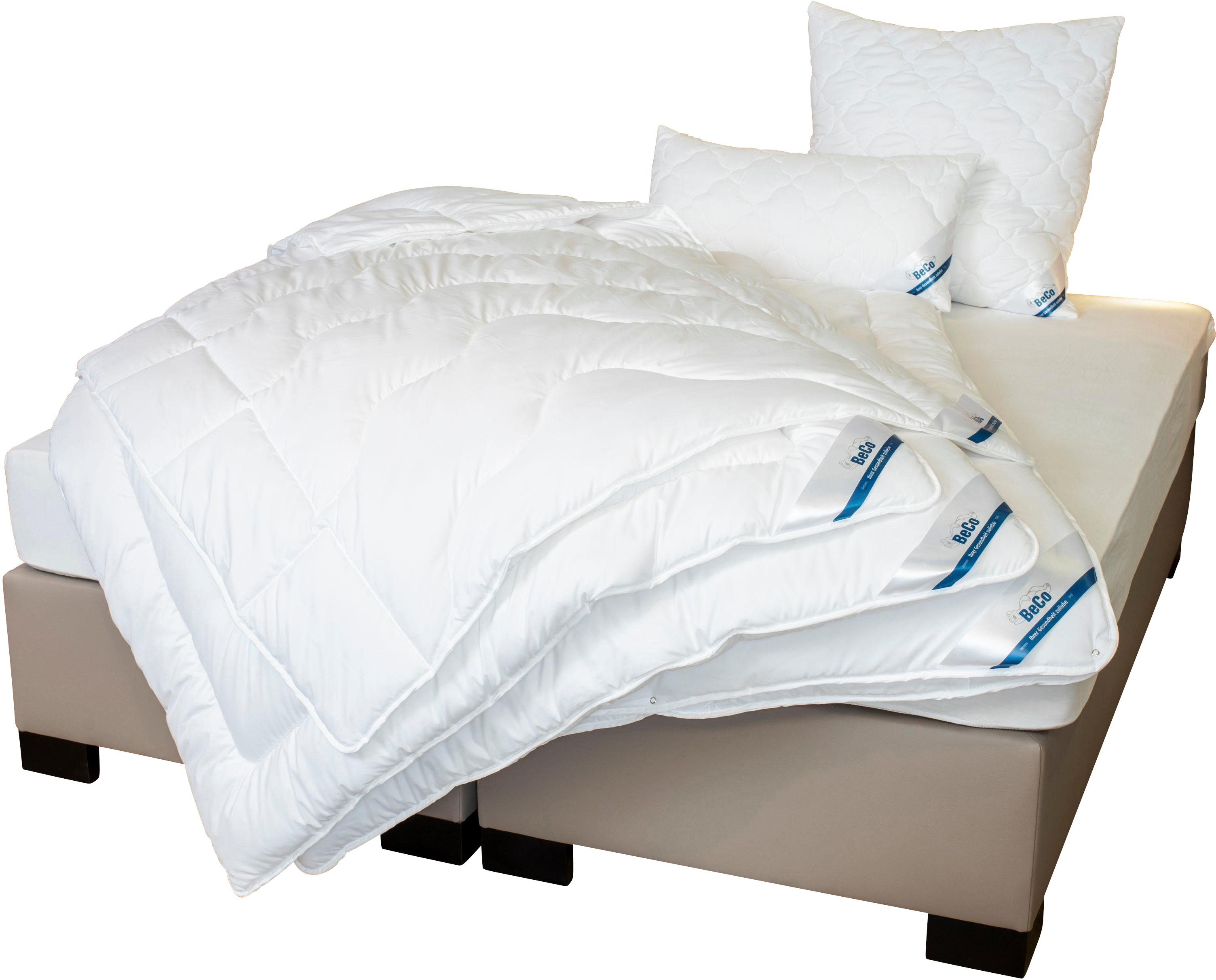 Beco Synthetisch dekbed + microfiberkussen Royal Soft Duo Dekbeddenset met hoofdkussen, 135x200 cm, zomer of winter