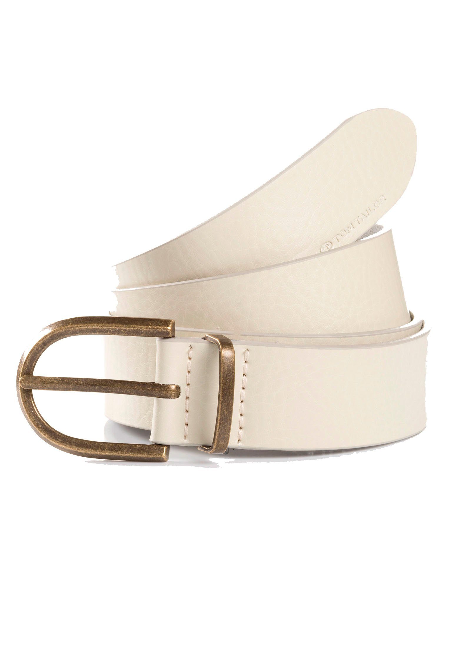 Tom Tailor Leren riem TTSYLKE 3 cm brede damesriem, sluiting in vintage-look, puur leer