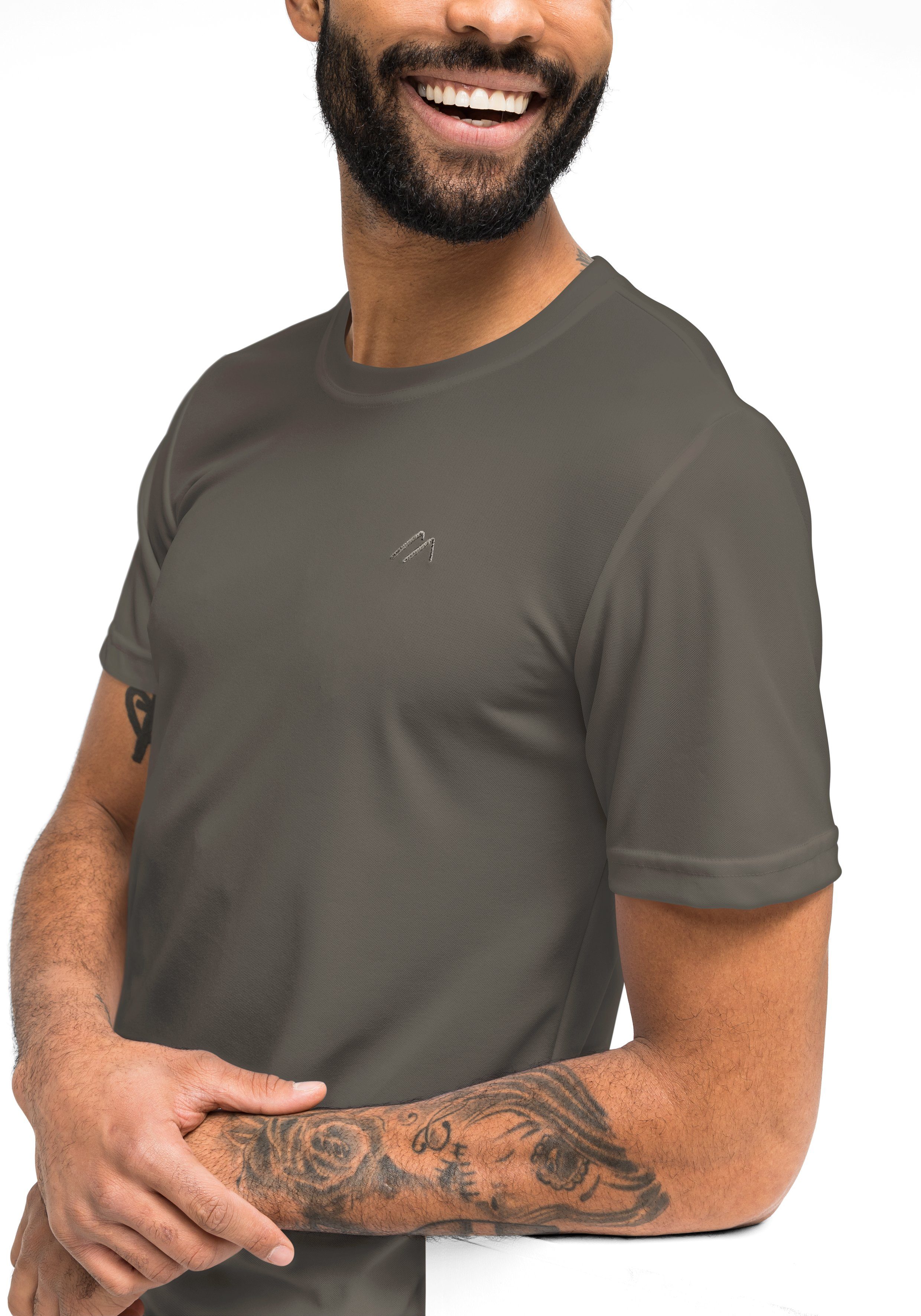 Maier Sports Functioneel shirt Walter Heren T-shirt, ronde hals pique outdoor shirt, snel drogend