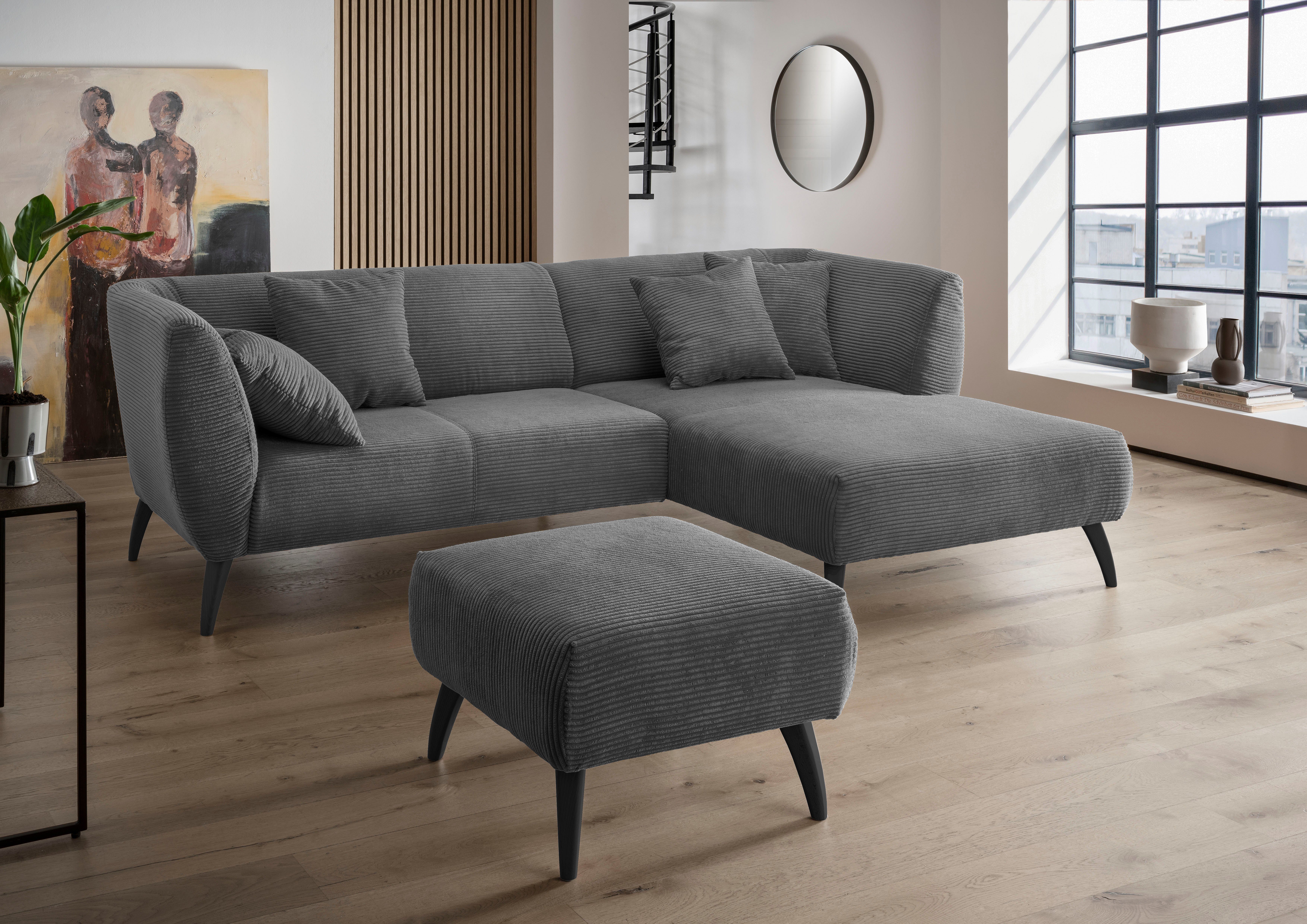 INOSIGN Hocker Colori Kleur houten poten naar keuze, verschillende stoffen, hoogwaardige stof