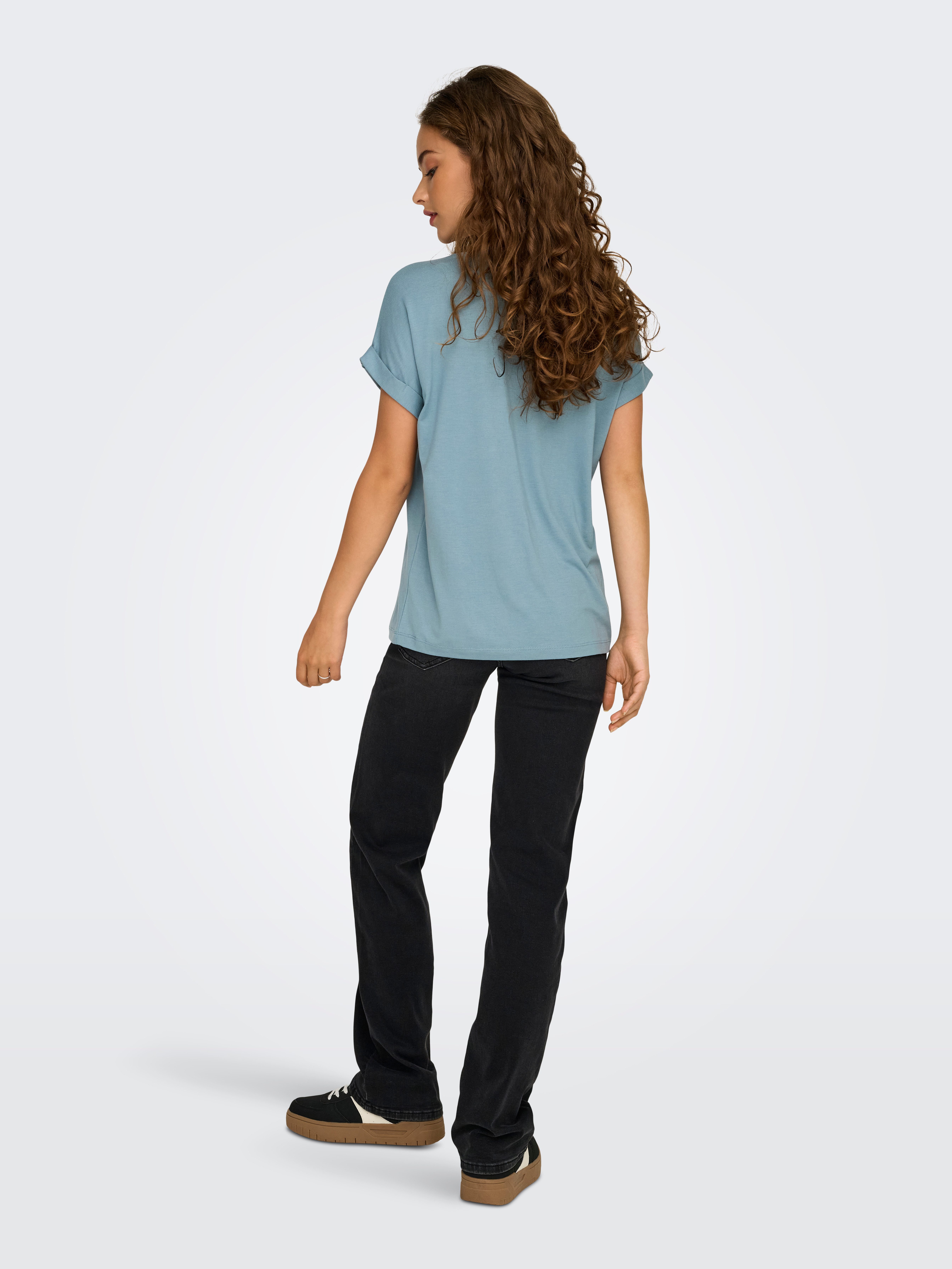Only T-shirt ONLMOSTER – Shirt met korte mouwen en omslag en klassieke look