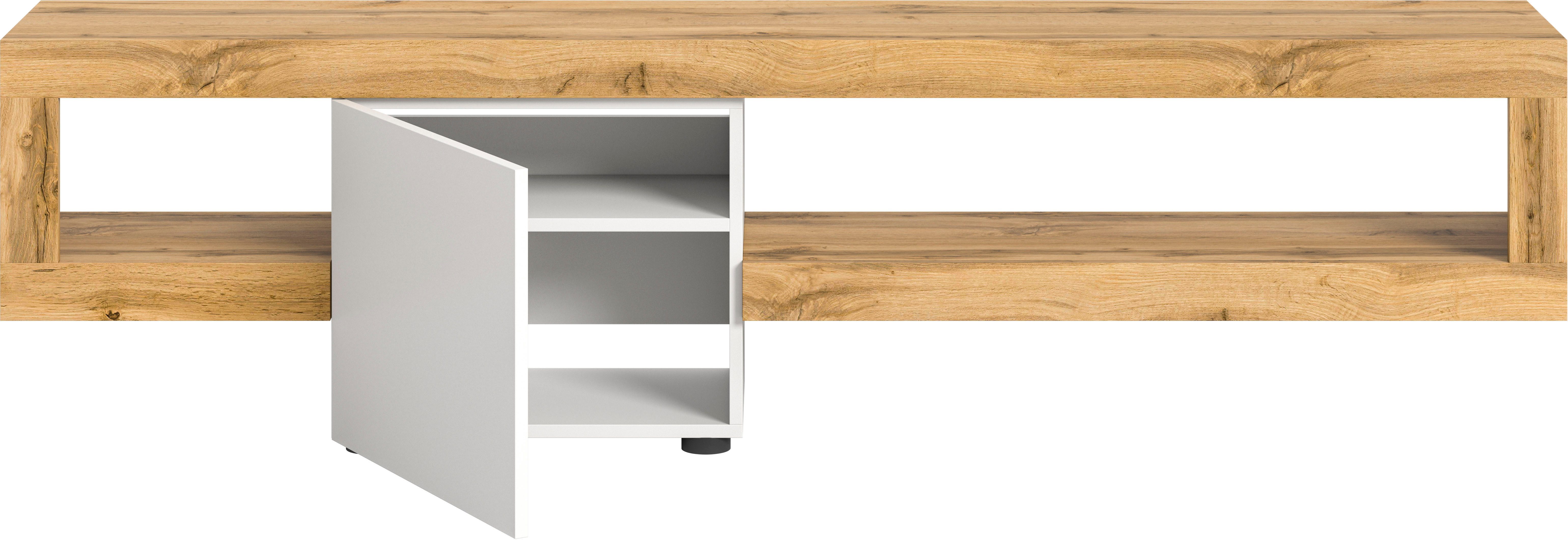 INOSIGN Tv-meubel Zolder, breedte 190 cm, push-to-open, 1 deur, 2 open vakken
