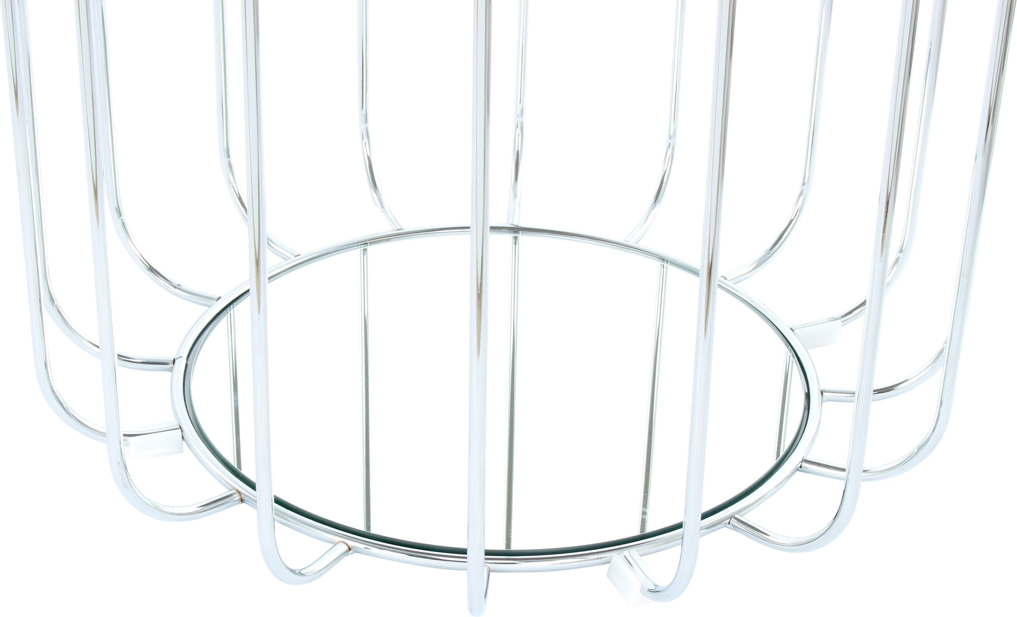 Kayoom Bijzettafel Pouf Comfortable 110, afneembare en omkeerbare bovenkant praktisch om te bouwen tot tafel of voetenbank/poef, met spiegelglas (1 stuk)