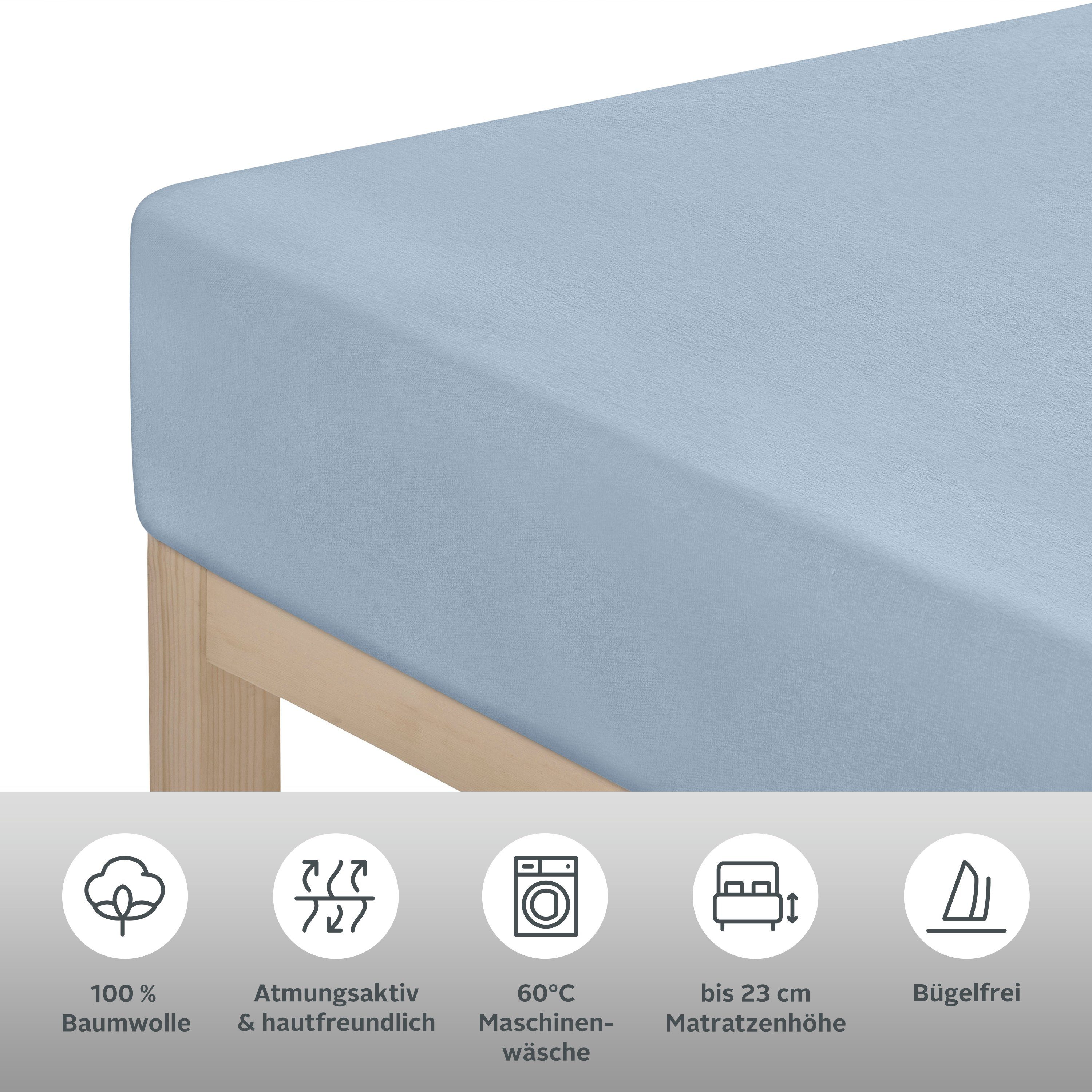 andas Hoeslaken Greta in mt. 90x200, 140x200 of 180x200 cm van katoen, voor matrassen tot 23 cm hoogte, laken, hoeslaken (1 stuk)