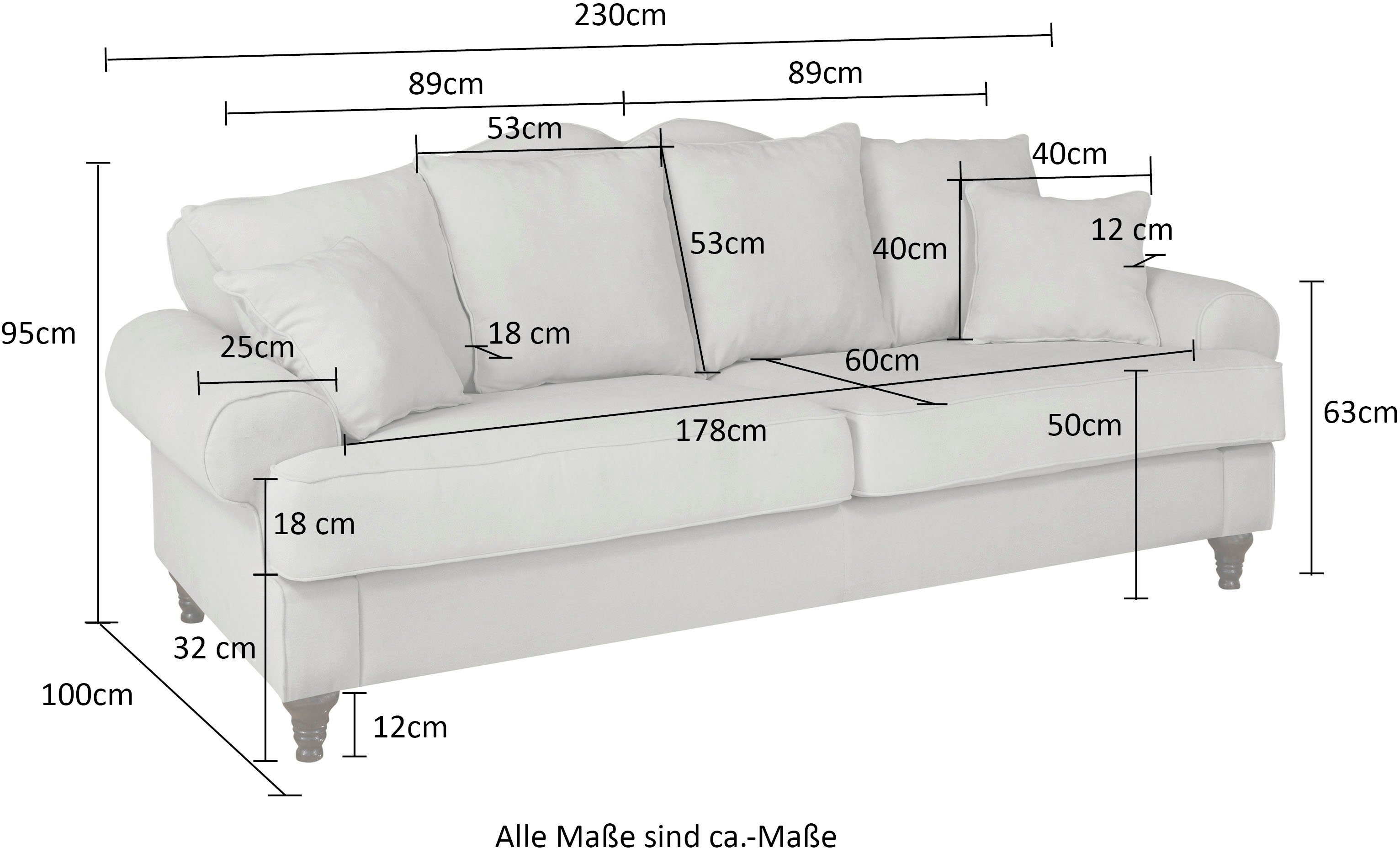 Home affaire 3,5-zitsbank Westminster met binnenveringsinterieur