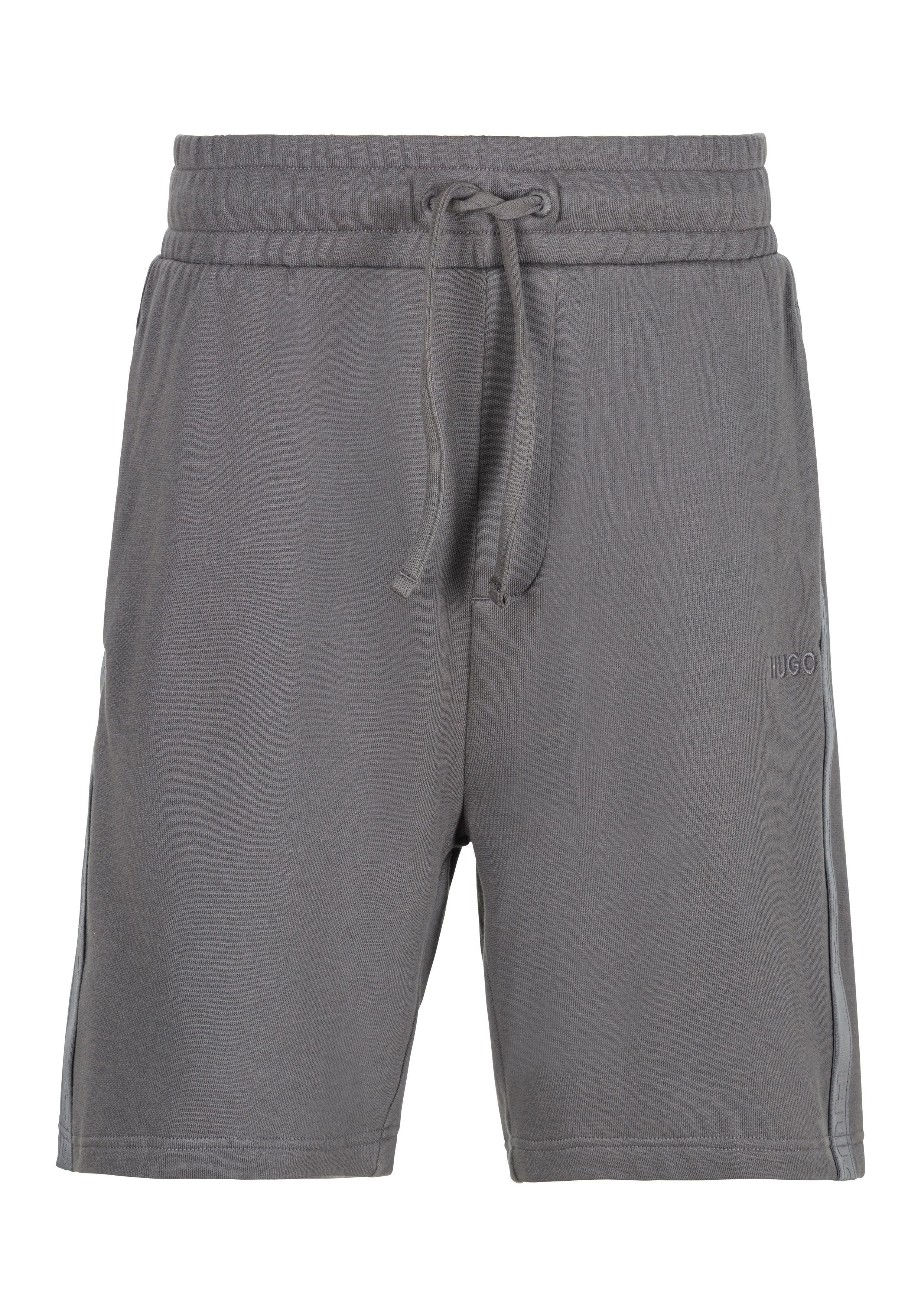 HUGO underwear Sweatshort met contraststrepen opzij heren sportshorts maat M grijs