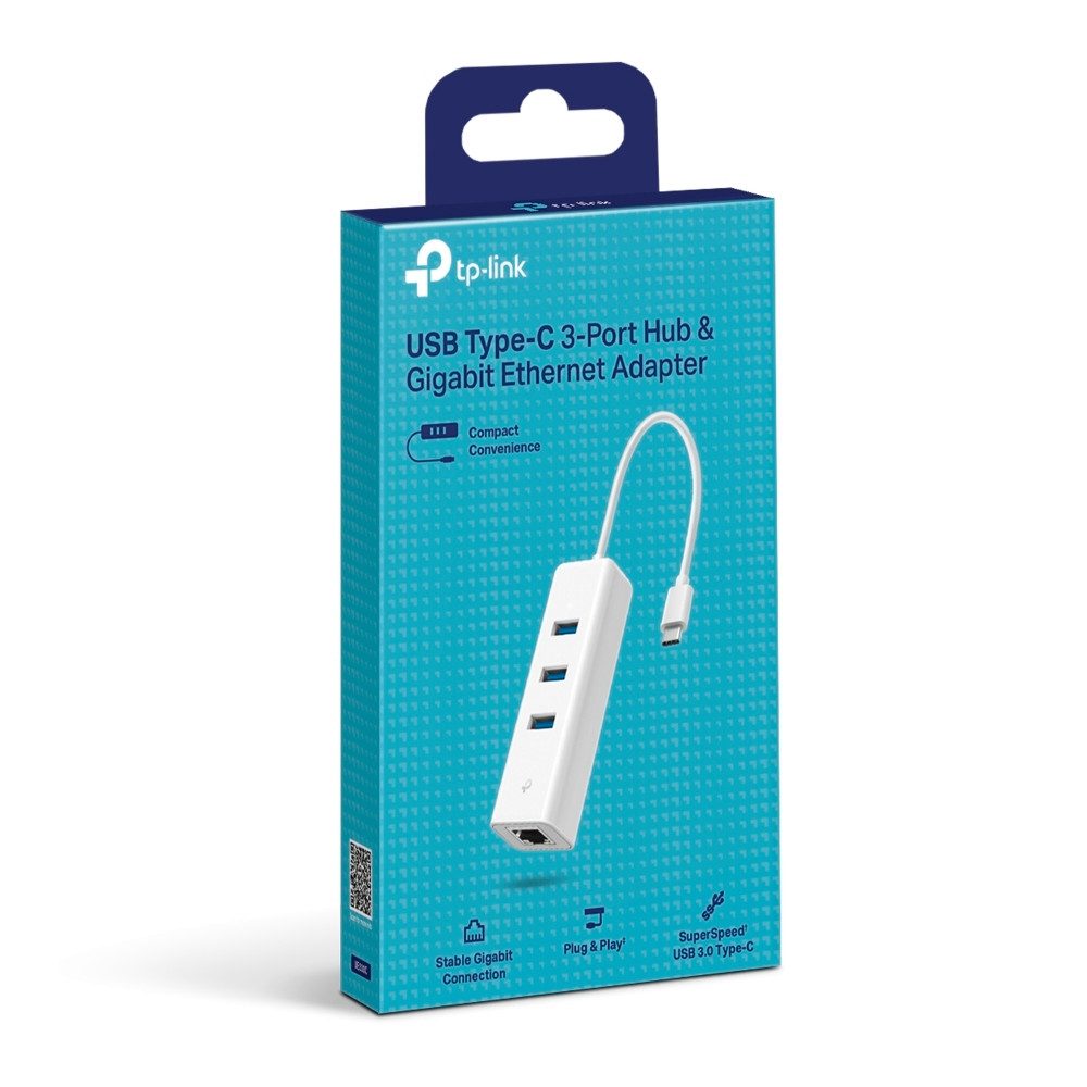 TP-Link Laptop-dockingstation UE330C USB Type-C 3-Poorts Hub & Gigabit Ethernet Adapter