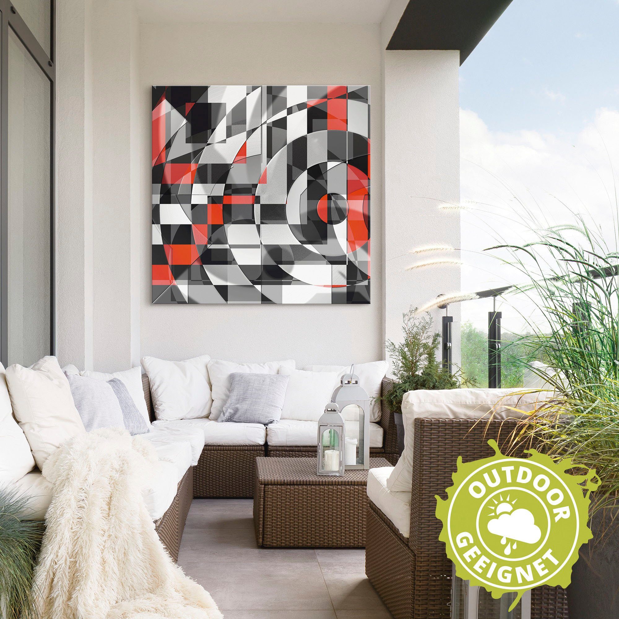 Artland Artprint Zwart-wit raakt rood versie 1 als artprint van aluminium, artprint voor buiten, artprint op linnen in verschillende maten