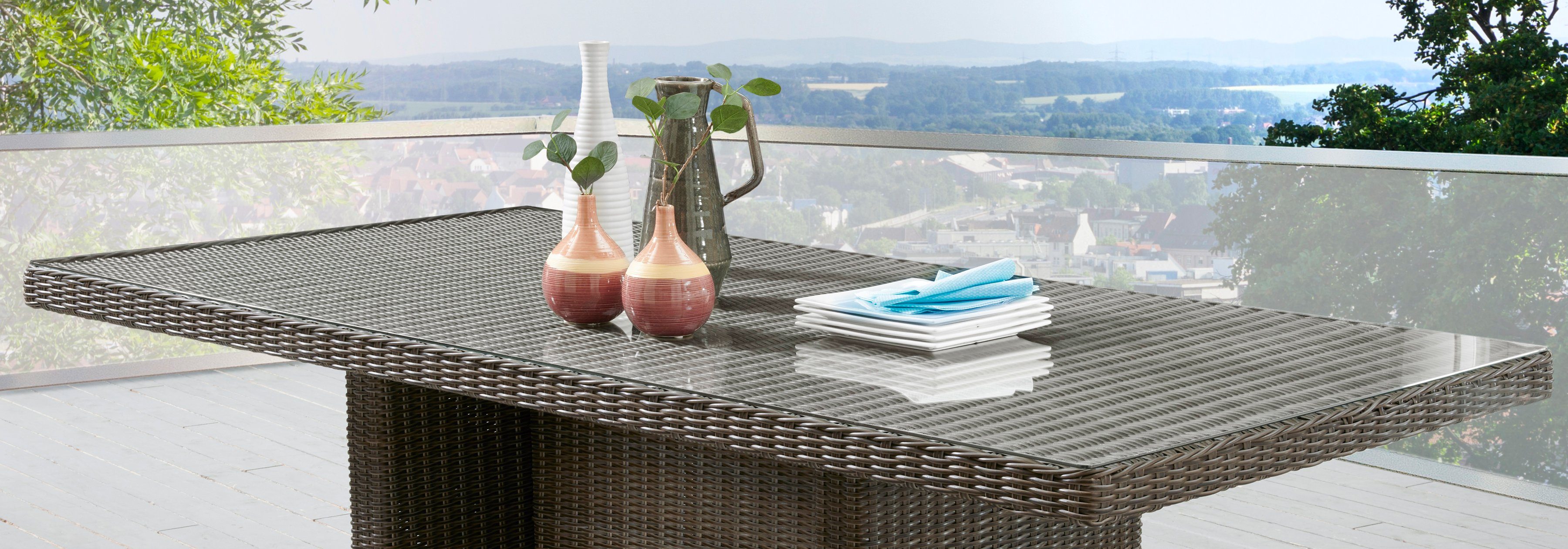 Destiny Tuintafel Luna (200x75x100cm), aluminium, polyrattan
