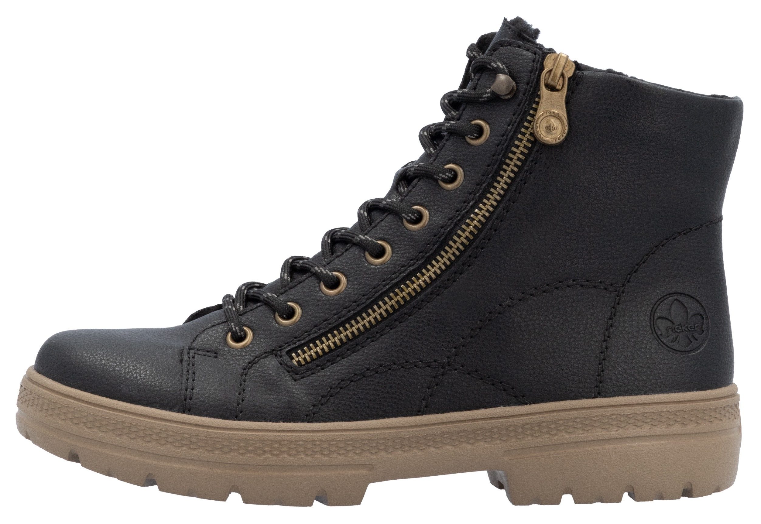 Rieker Winterlaarzen , veterschoenen, enkellaars, met ritssluiting aan de buitenkant