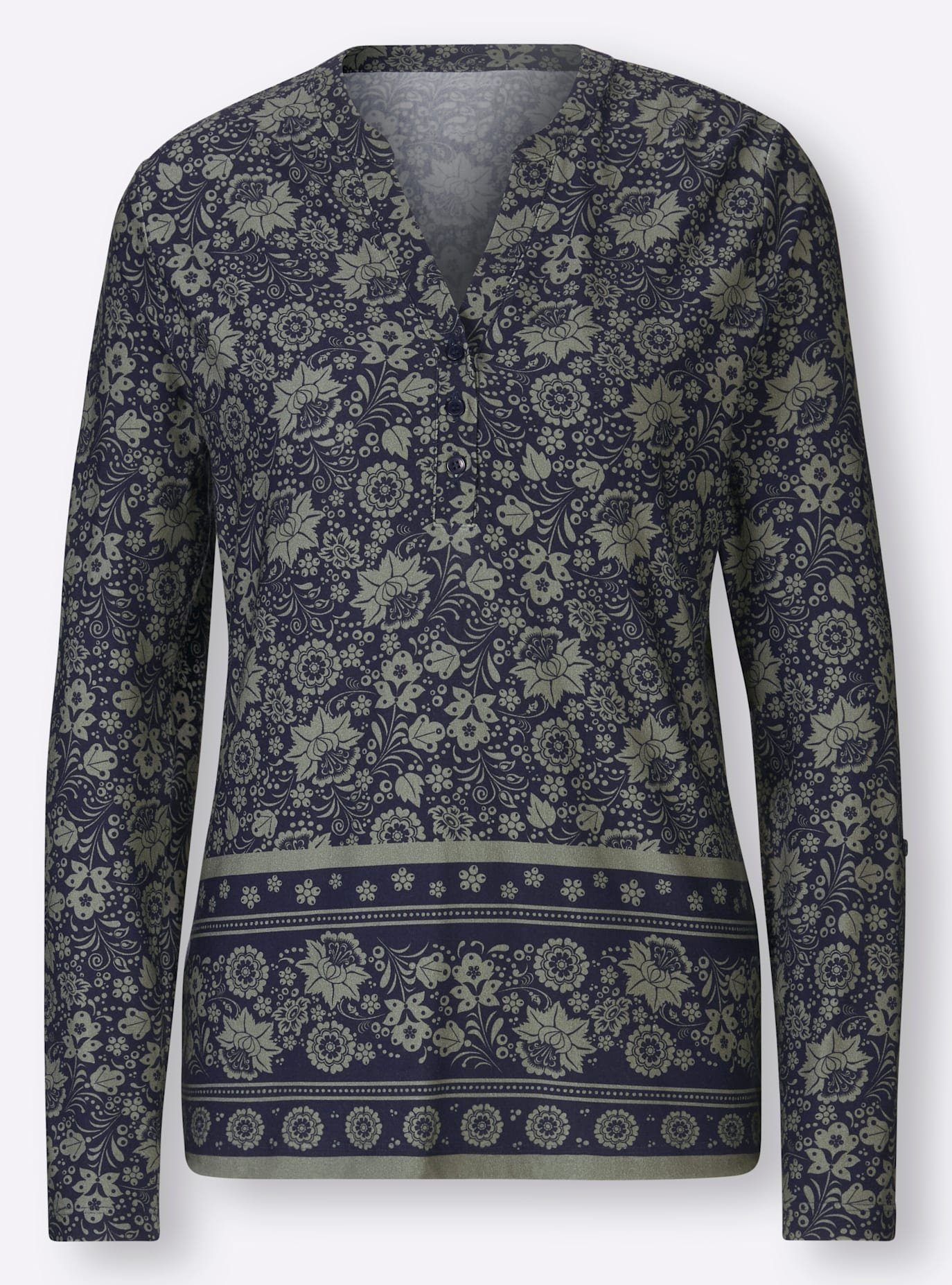 heine Shirt met lange mouwen Gedessineerd shirt (1-delig)