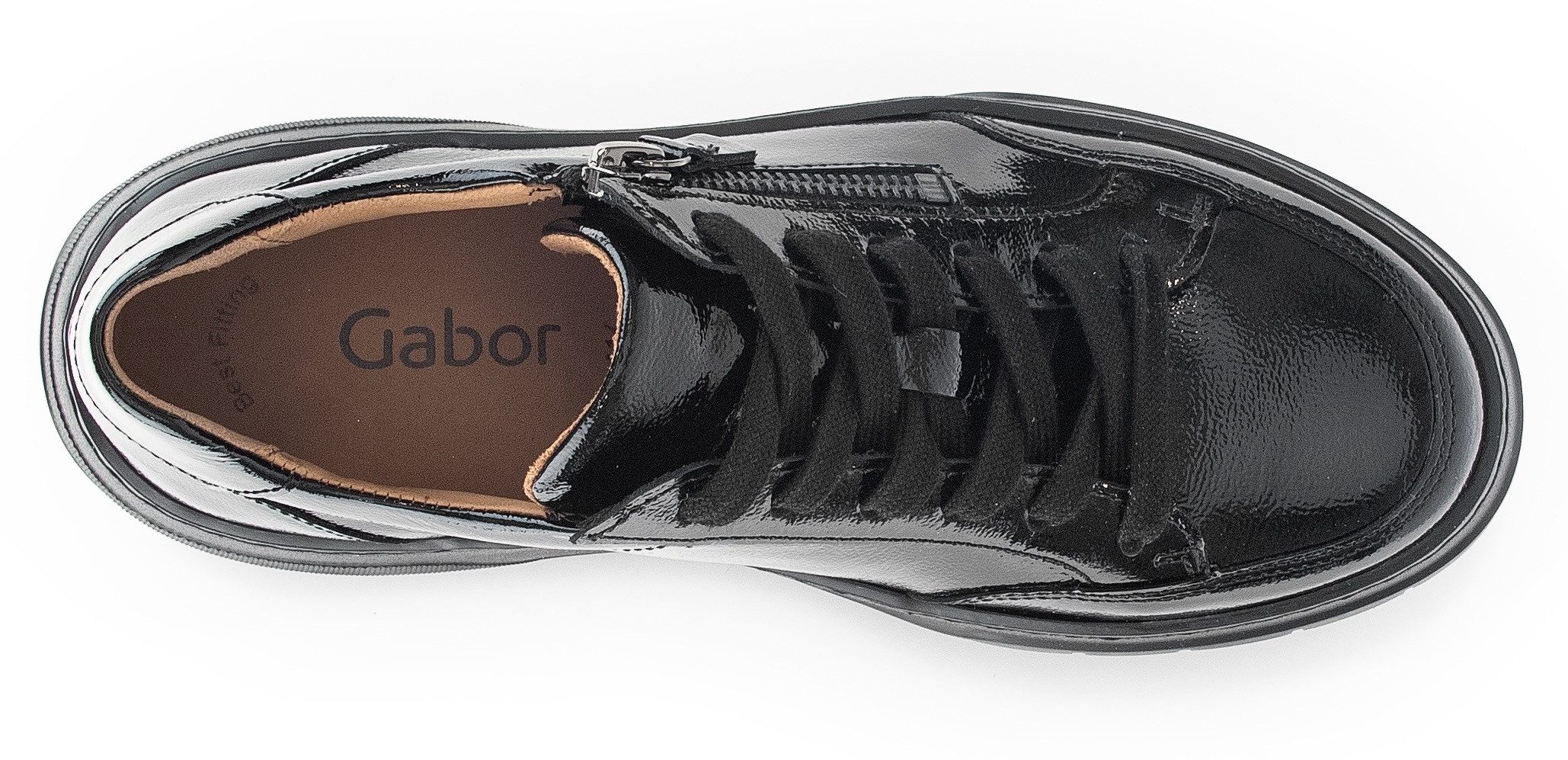 Gabor Plateausneakers , vrijetijdsschoen, lage schoen, veterschoen met modieuze plateauzool