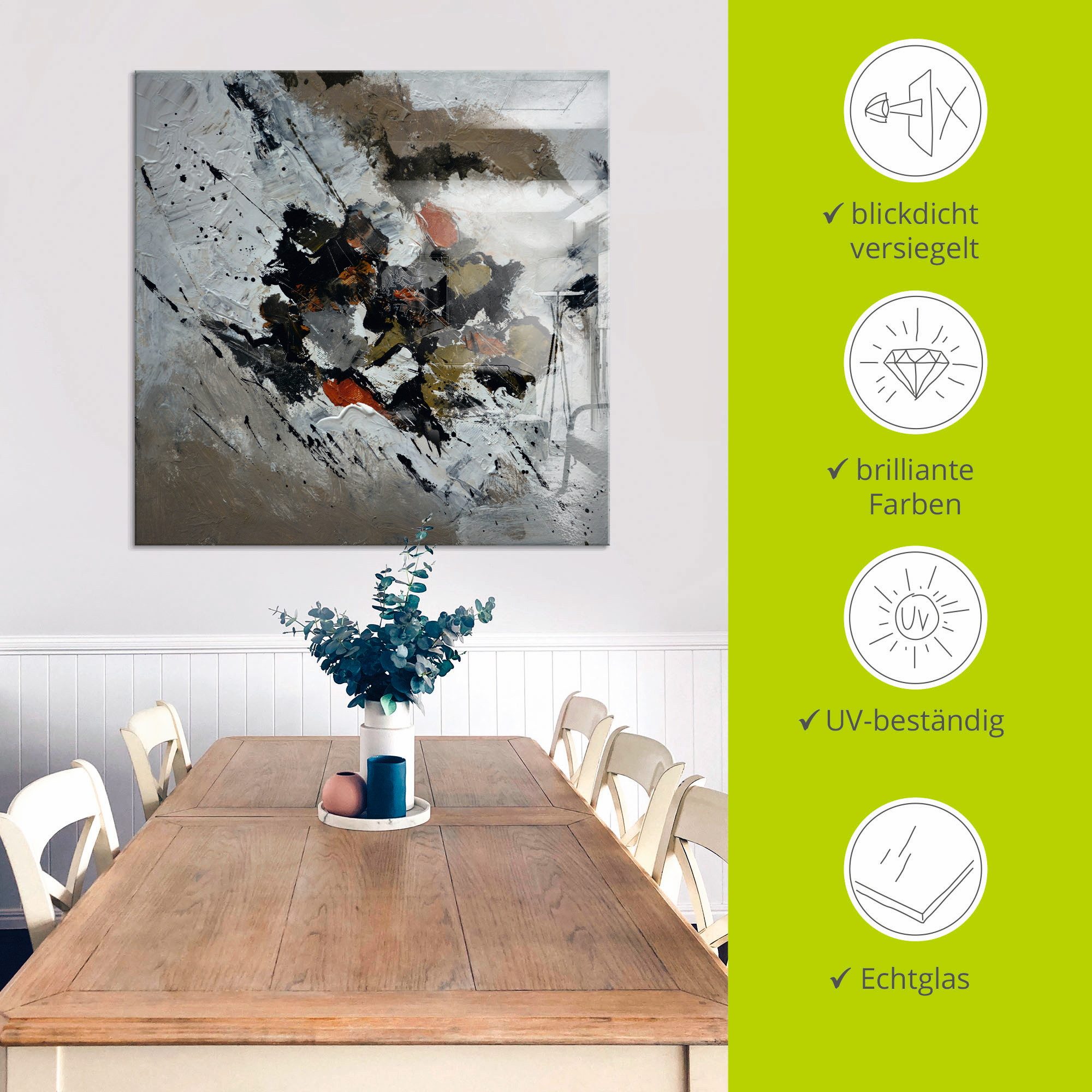 Artland Print op glas Abstract XIII in verschillende maten