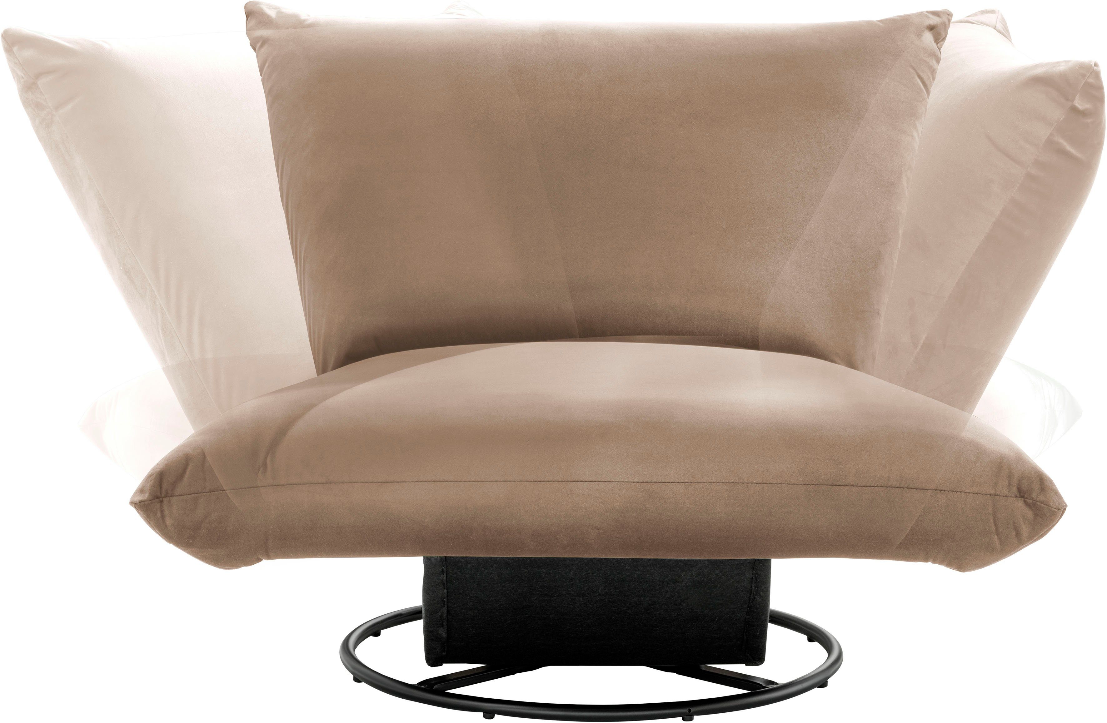 INOSIGN Draaibare fauteuil Cremona 360° draaibaar met metalen voet