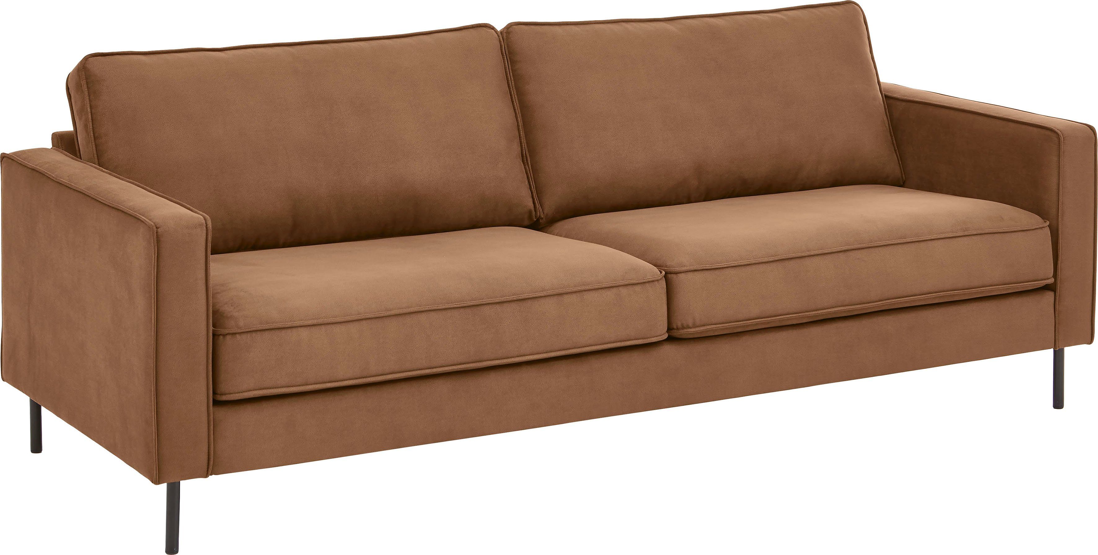 ATLANTIC home collection 3-zitsbank WESTON in scandinavische stijl, met golfvering bruin, 3-zitsbanken