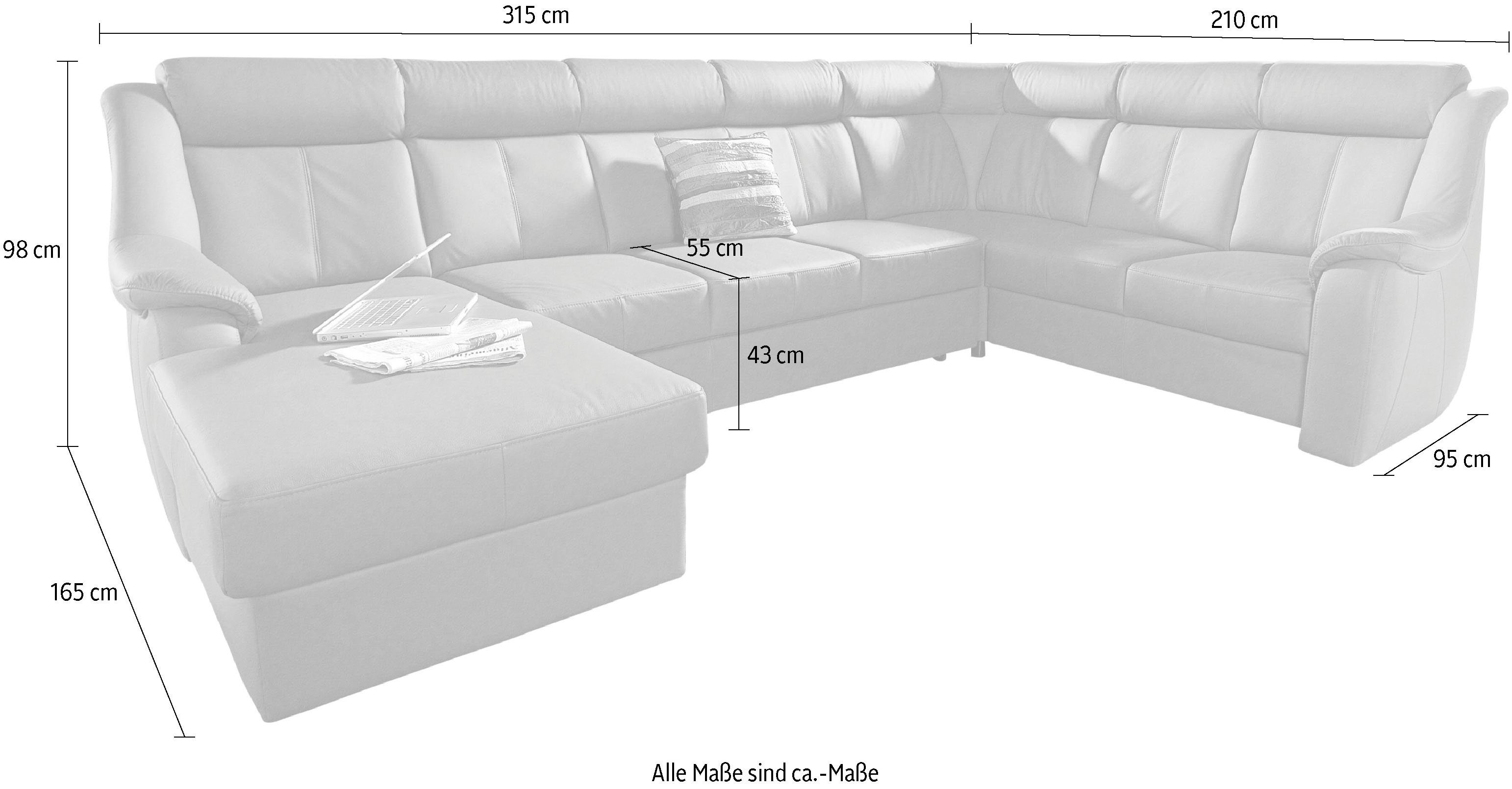 sit&more Zithoek Basel U-vorm optioneel met relaxfunctie