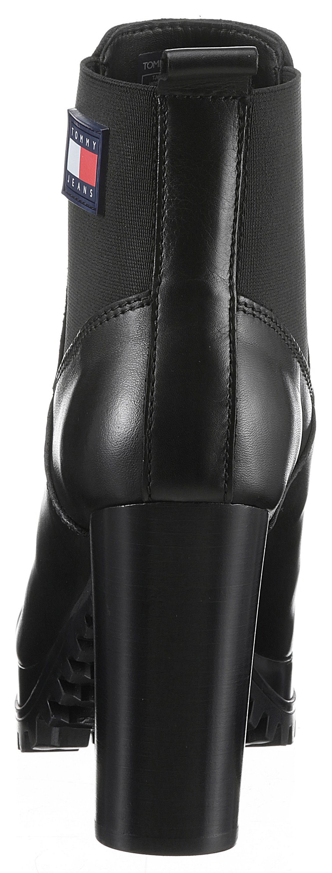TOMMY JEANS Highheel-laarsjes TJW NEW ESS HIGH HEEL BOOT blokhak, partymode, enkellaarzen in smalle vorm