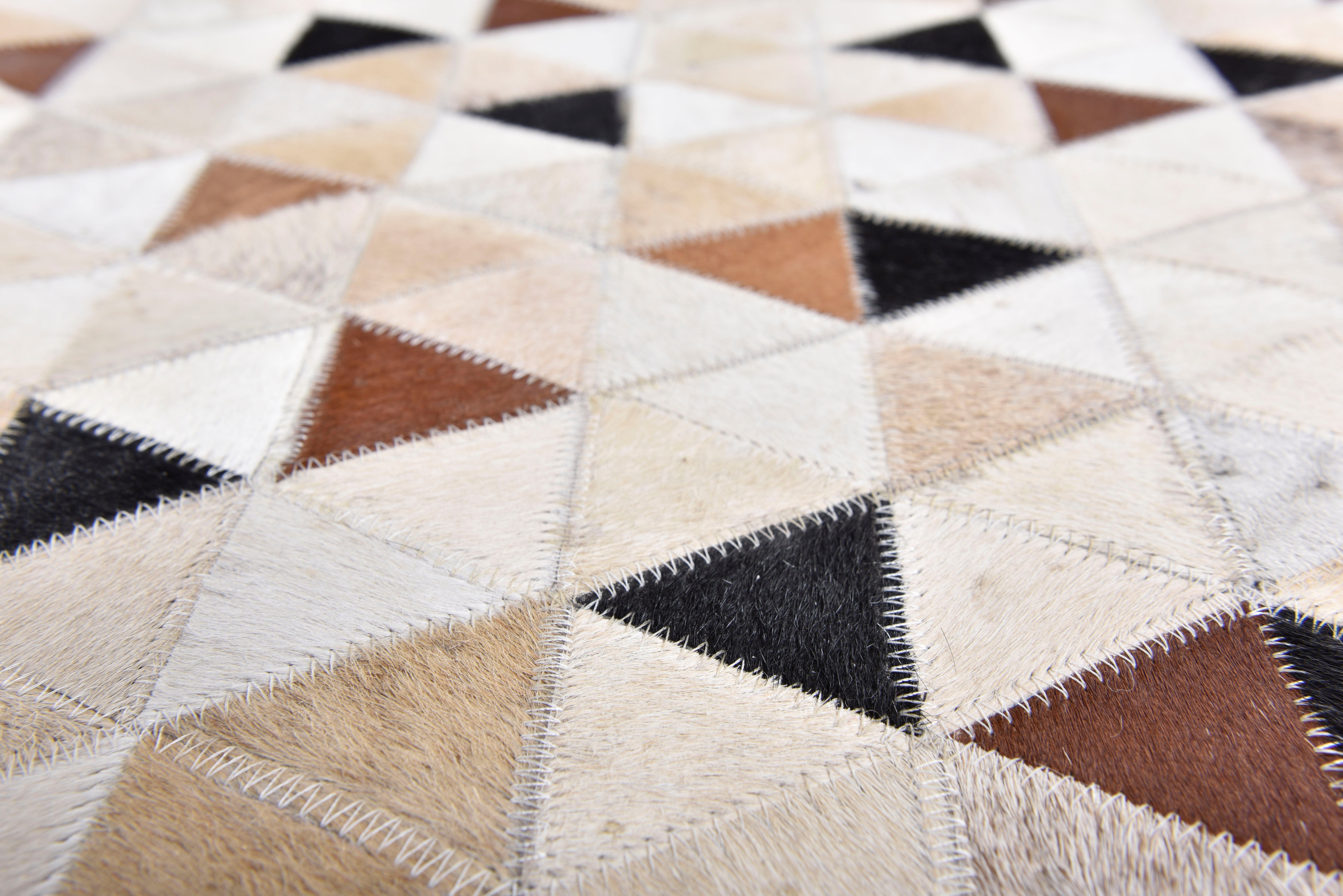 THEKO Vachtvloerkleed Kobe Patchwork, met de hand genaaid, echte runderhuid in natureltinten