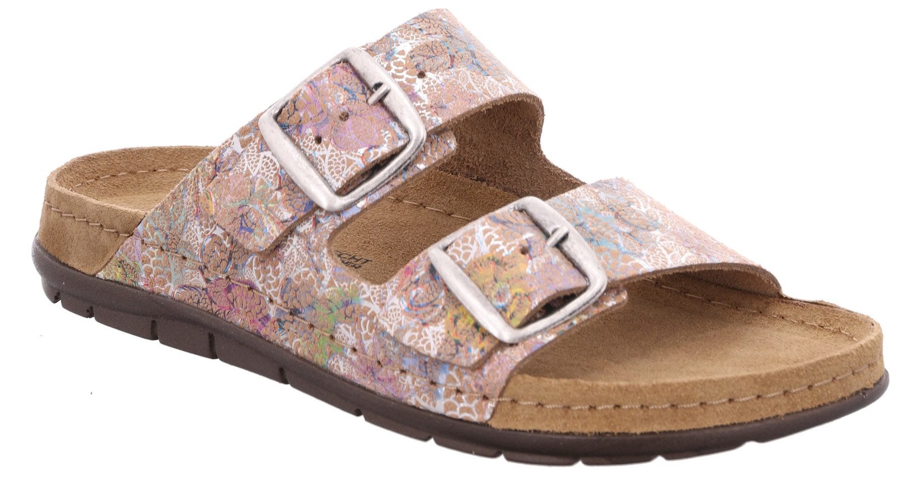 Rohde Slippers Rodigo Zomerschoen, huisschoen, slippers, strandschoen met twee gespen dames sandaaltjes maat 41 bruin