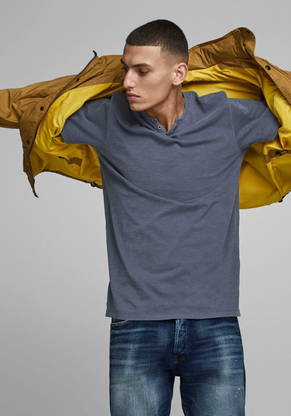 Jack & Jones T-shirt SPLIT NECK TEE