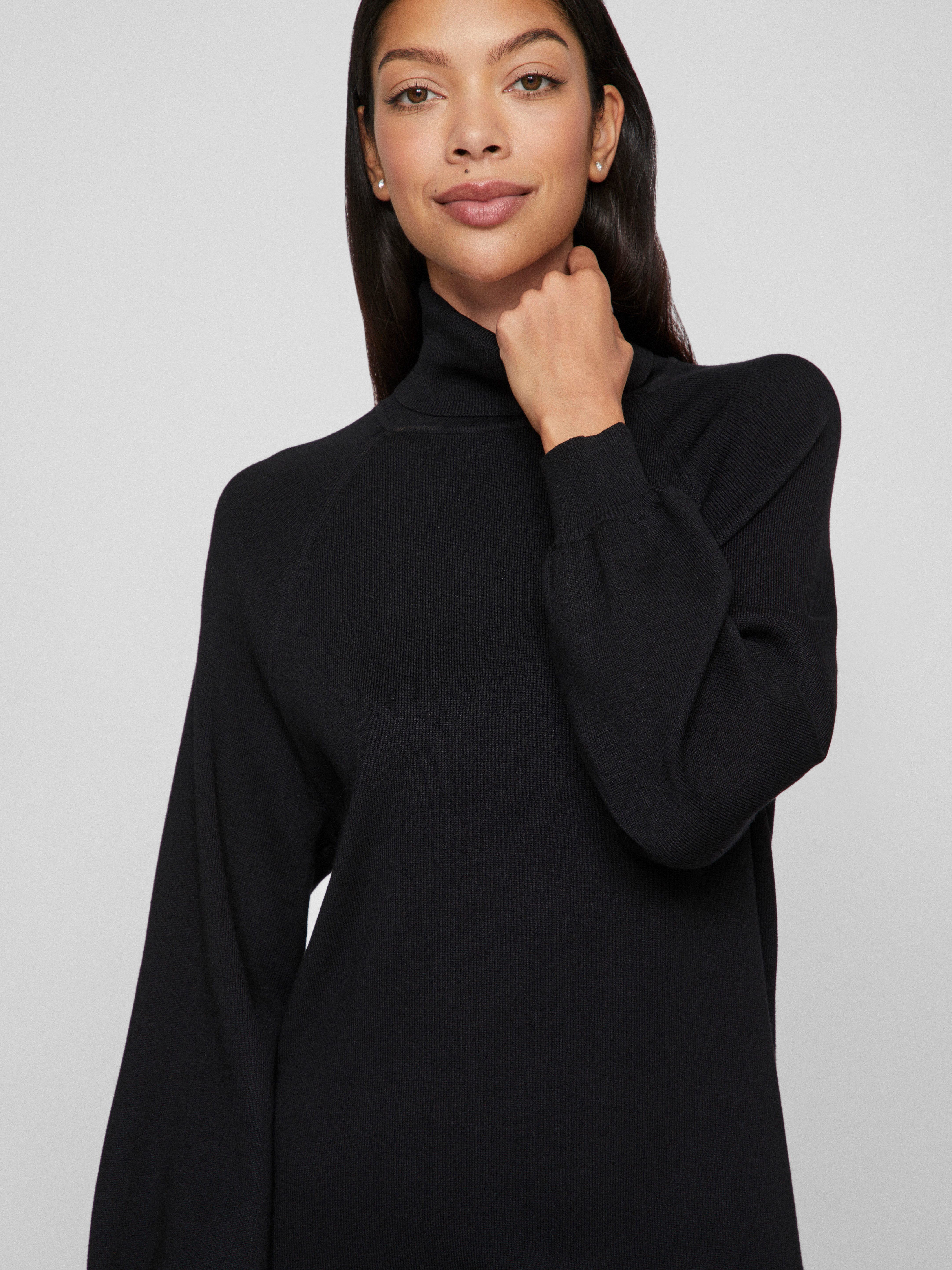 Vila Gebreide jurk VIOSTRIA ROLL NECK L S KNIT DRESS NOOS