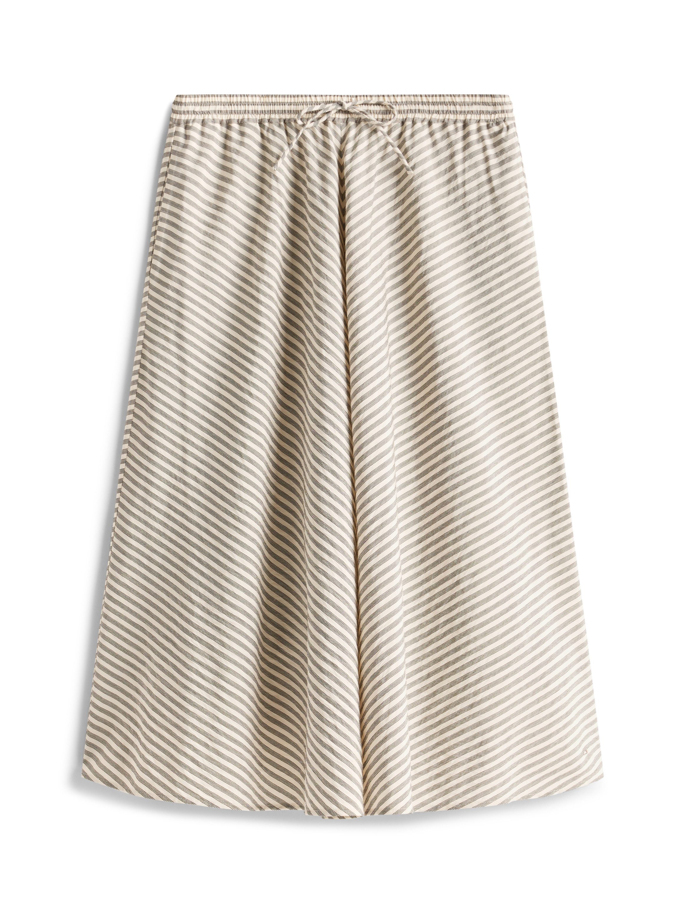 Tommy Hilfiger Rok in a-lijn CRINKLE VISCOSE MIX MIDI SKIRT met streepjespatroon, met tunnelkoord aan de taille