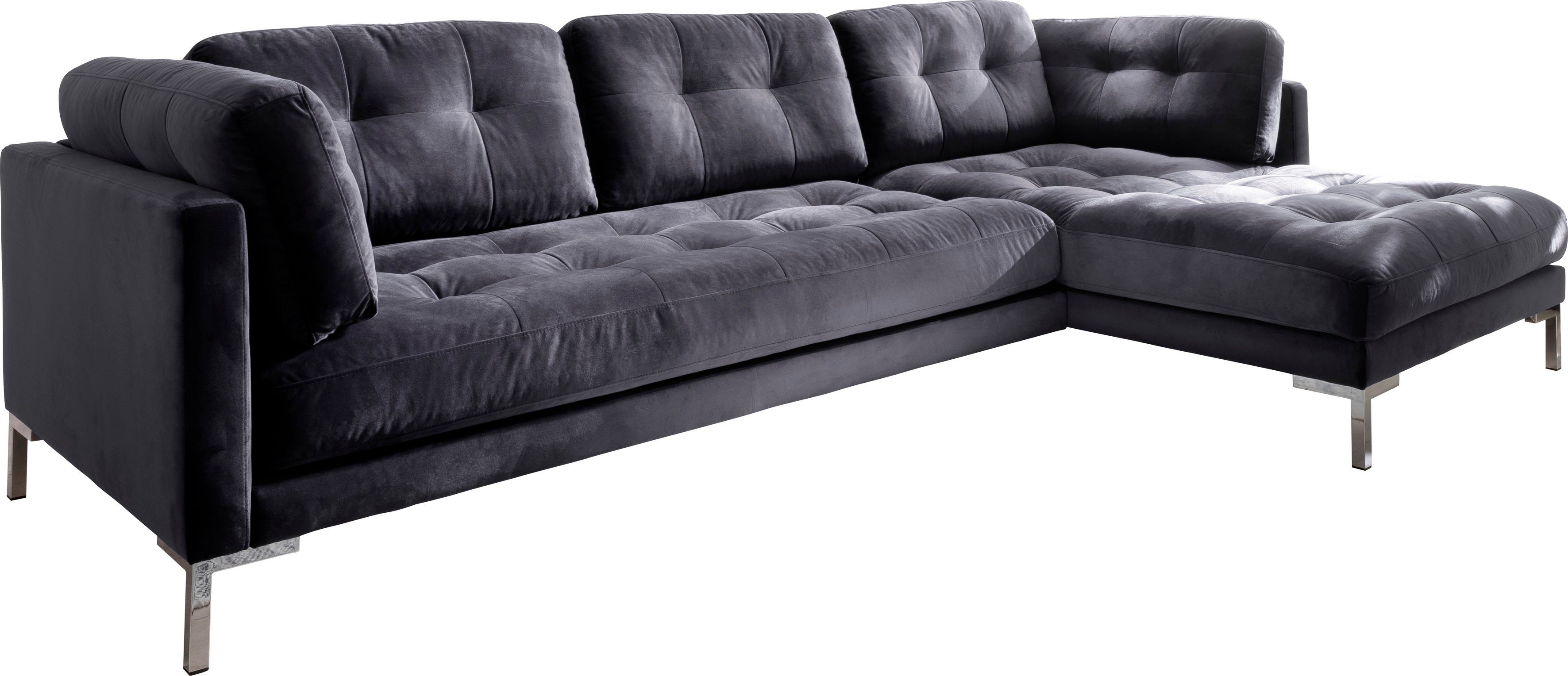 Trends by HG Hoekbank Landau L-vorm in cordstof met metalen voet