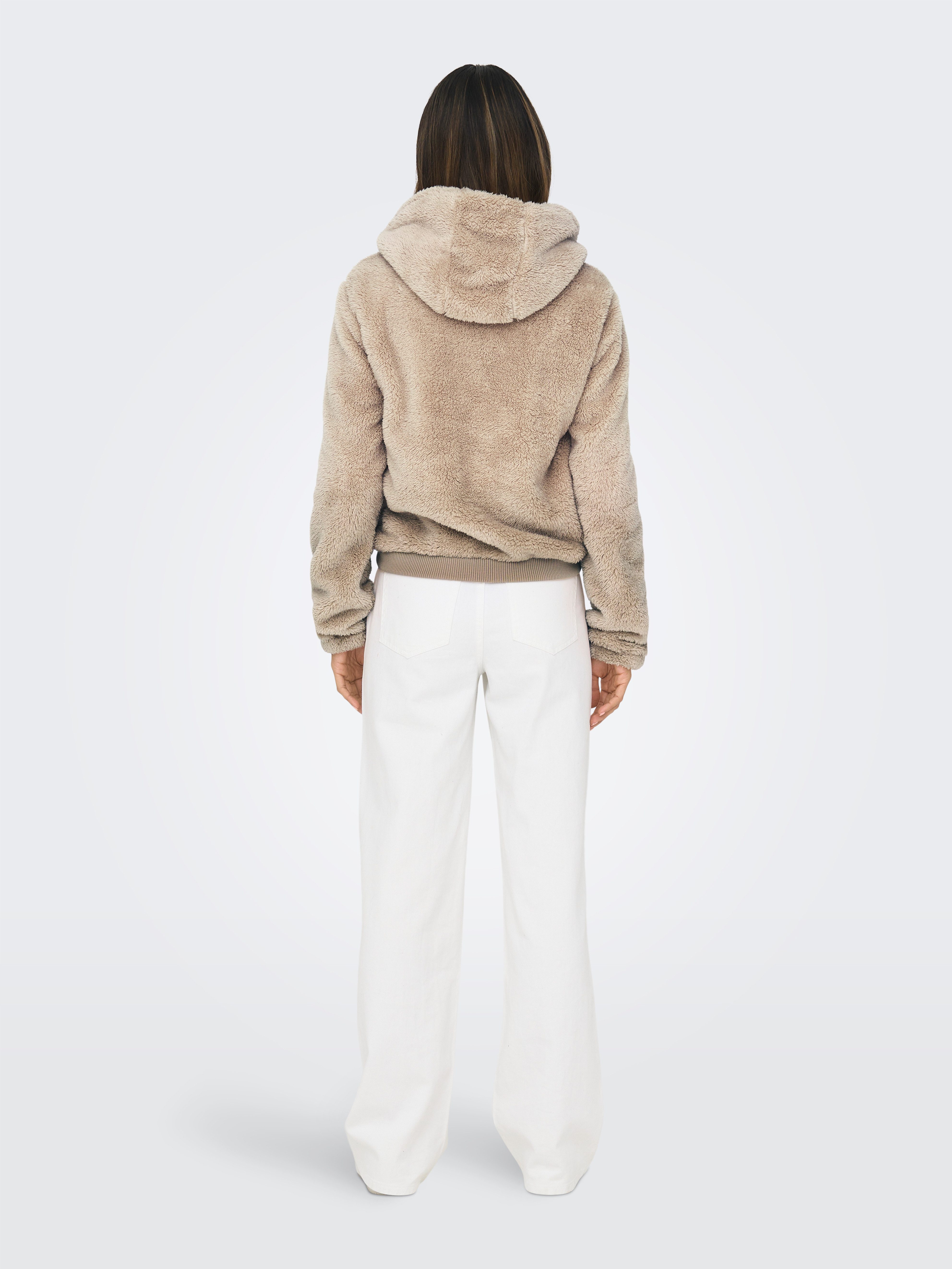 Only Pluche jas met capuchon ONLNEWANNA CONTACT SHERPA JKT OTW NOOS