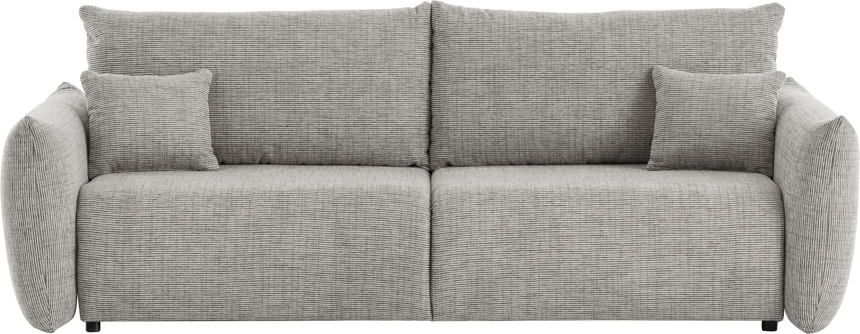 INOSIGN 3-zitsbank MAVAS slaapbank met bedlade ca. 240/108 cm (ligoppervlak 212/145 cm), ribfluweel, chenille, structuur