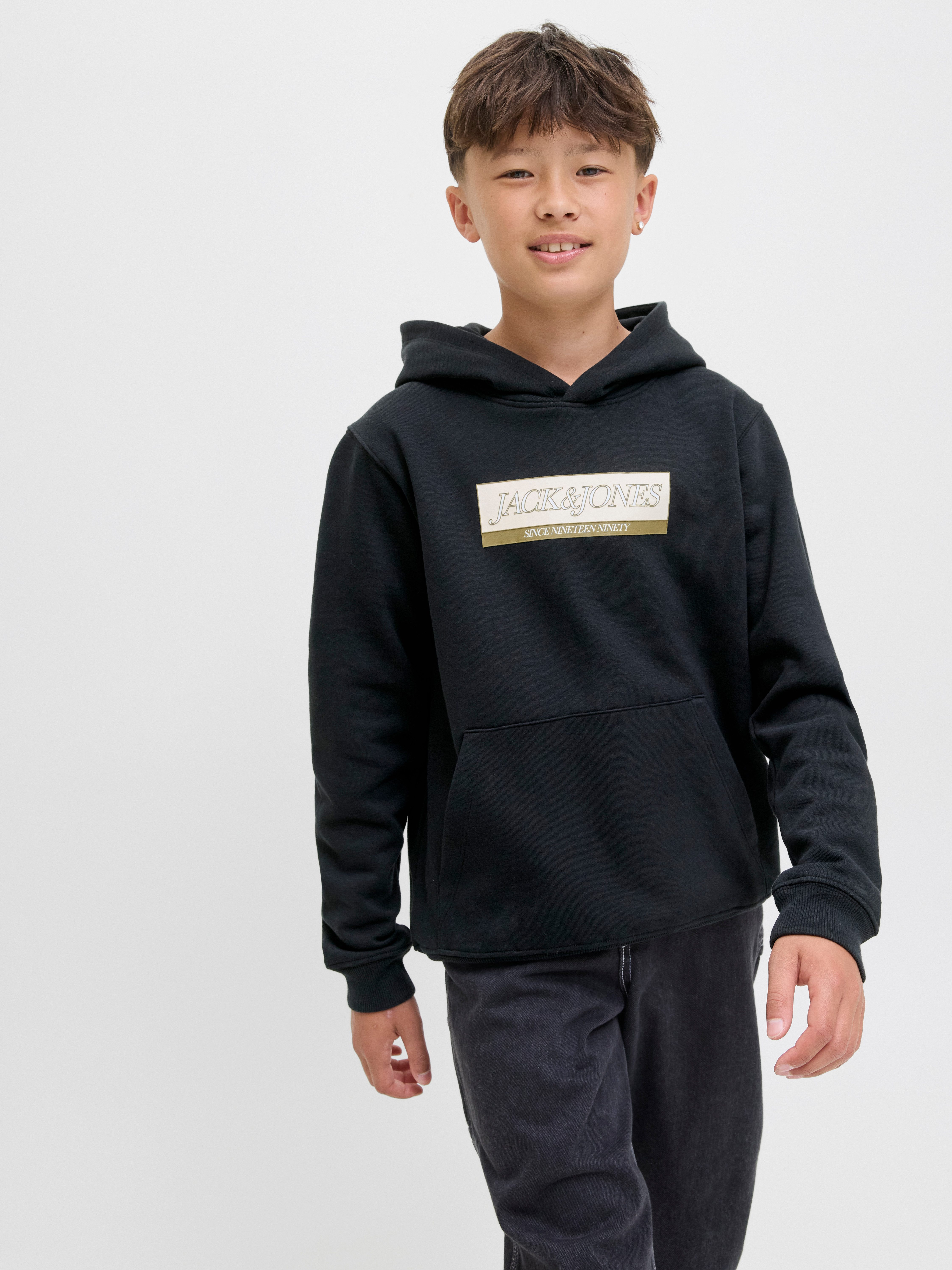 Jack & Jones Junior Hoodie JORINWOOD BLOCK BRANDING SWEAT NOOS JNR