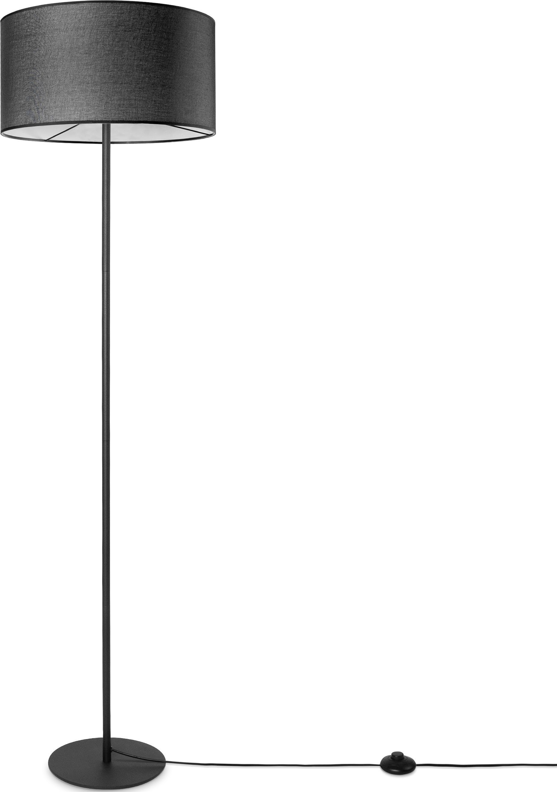 Paco Home Staande lamp LUCA CANVAS UNI COLOR Lampenkap stof woonkamer leeslamp kantoor E27 vloerlamp Scandi