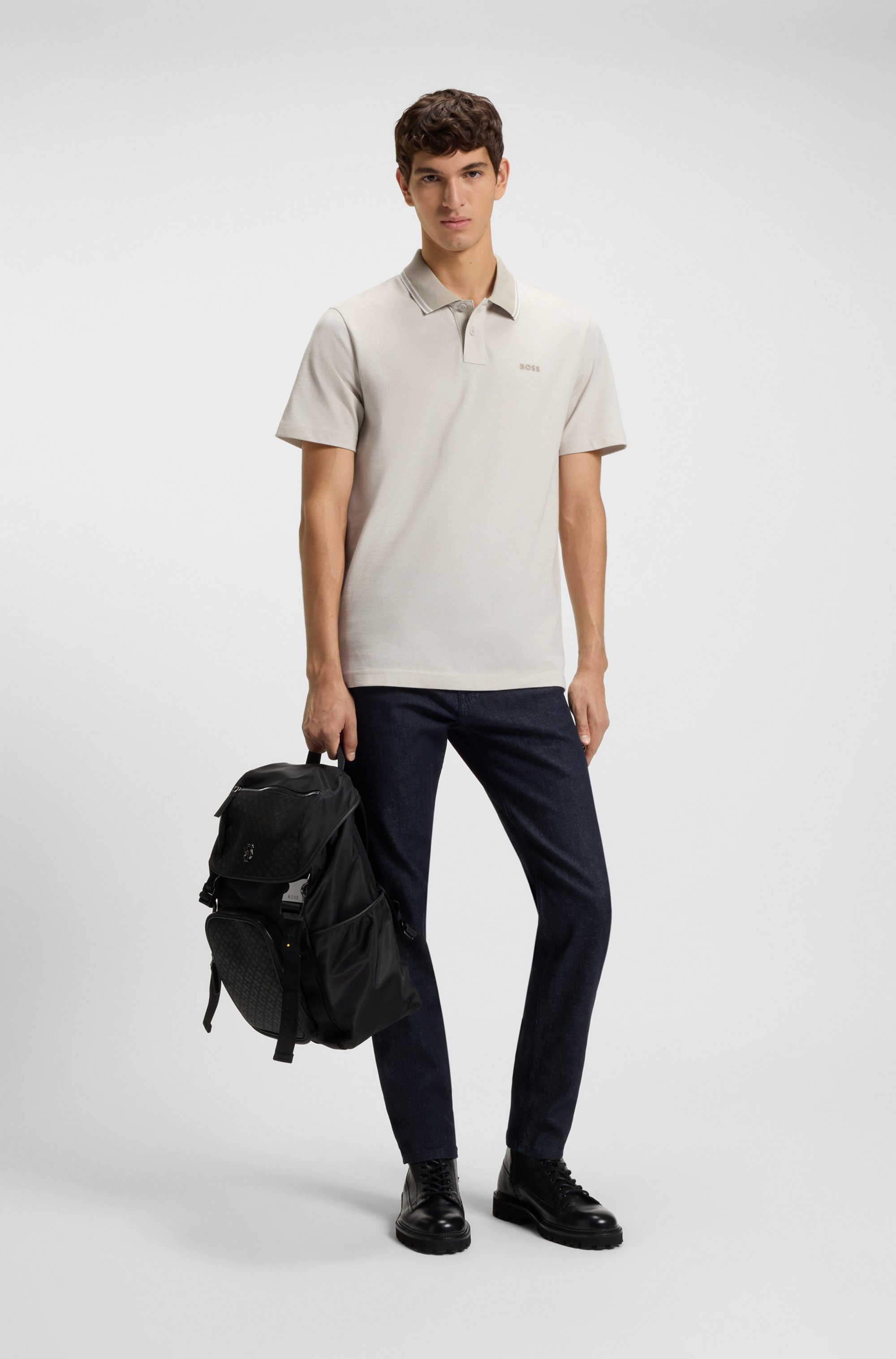 Boss Orange Poloshirt PeoxfordNew met een polokraag
