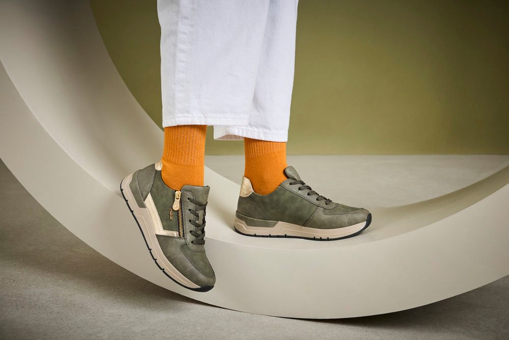 Rieker Sneakers , vrijetijdsschoen, veterschoen, halfschoen met modieuze accenten