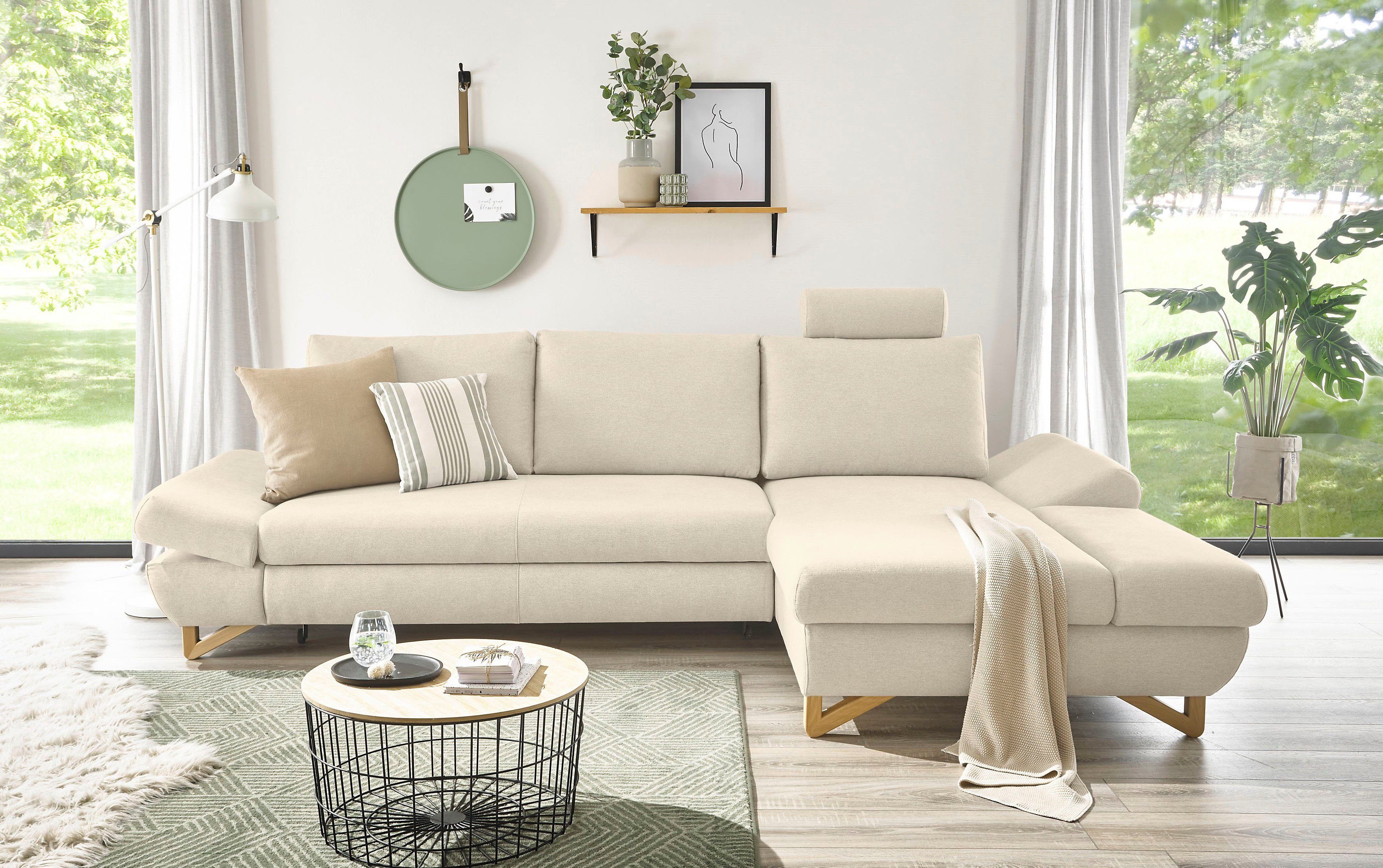 INOSIGN Slaapbank City/Giron comfortabele slaapbank (ligoppervlak 245 x 138 cm) en bedlade