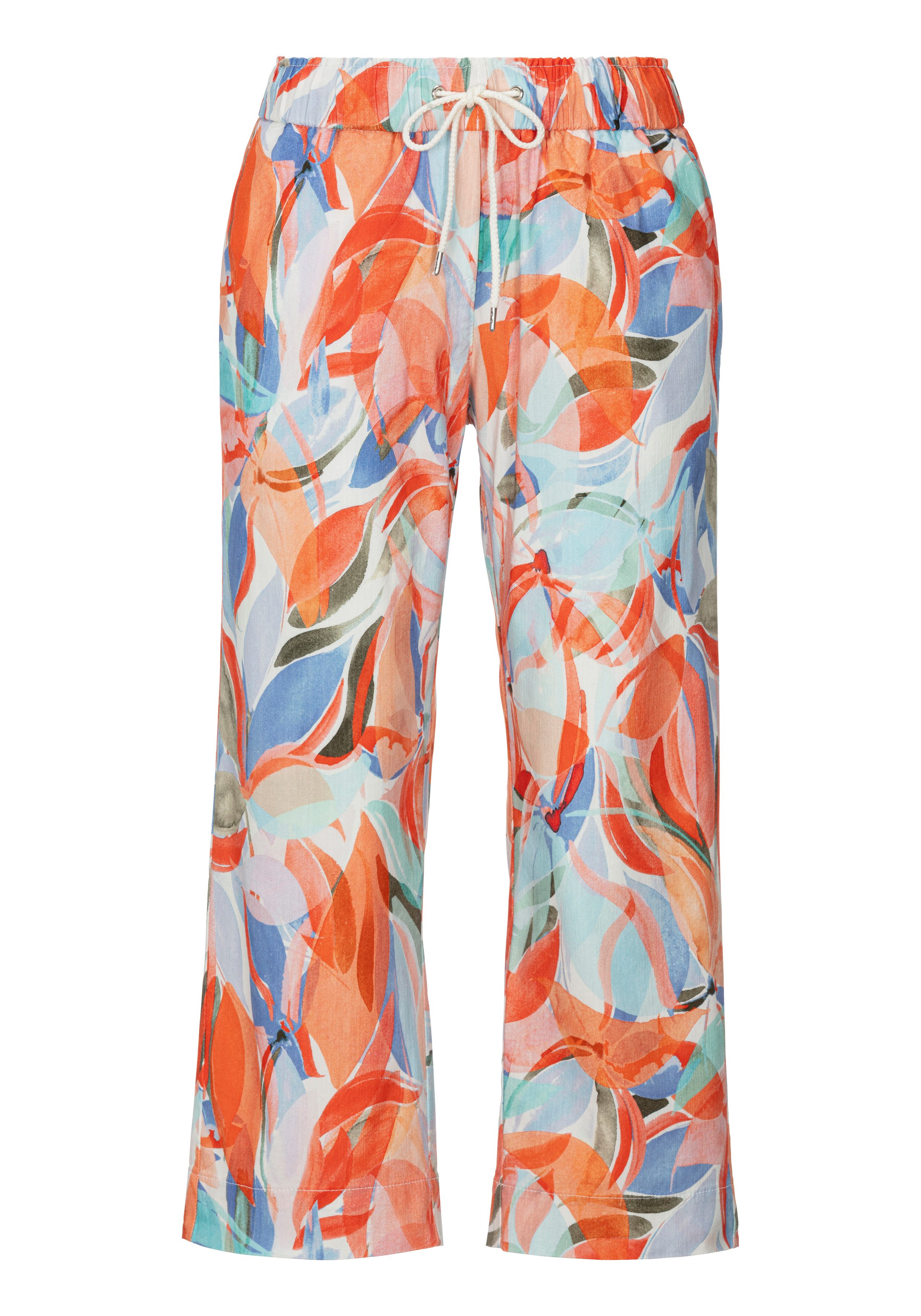 TONI 3/4 broek Pia met wijde pijpen, van zomerse kwaliteit met linnen