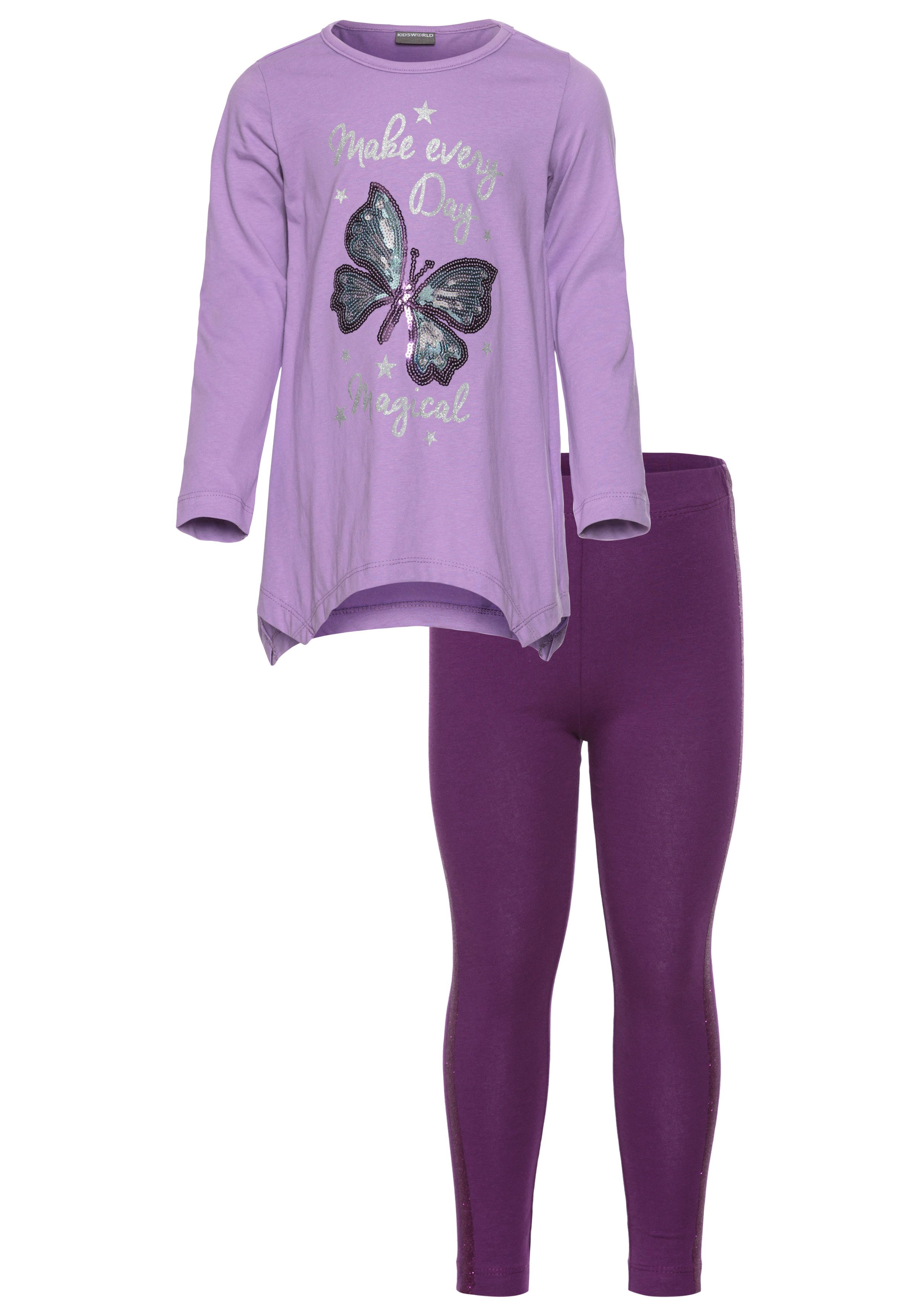 KIDSWORLD Shirt met lange mouwen & legging 2-delig set shirt + leggings met glinsterende details (set, 2-delig, 2)