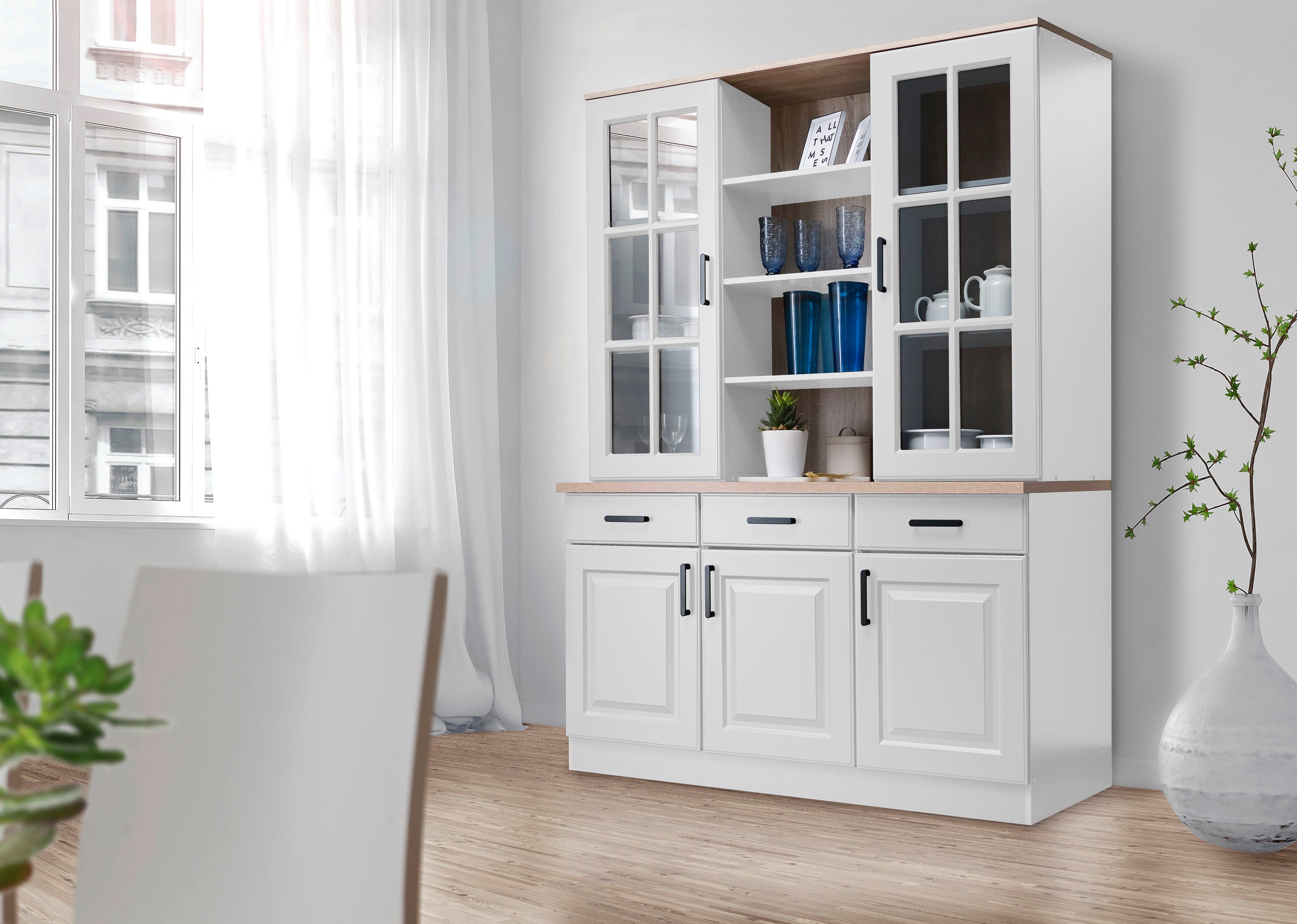wiho Küchen Keukenbuffet Malmö 202 cm hoog met paneelfront