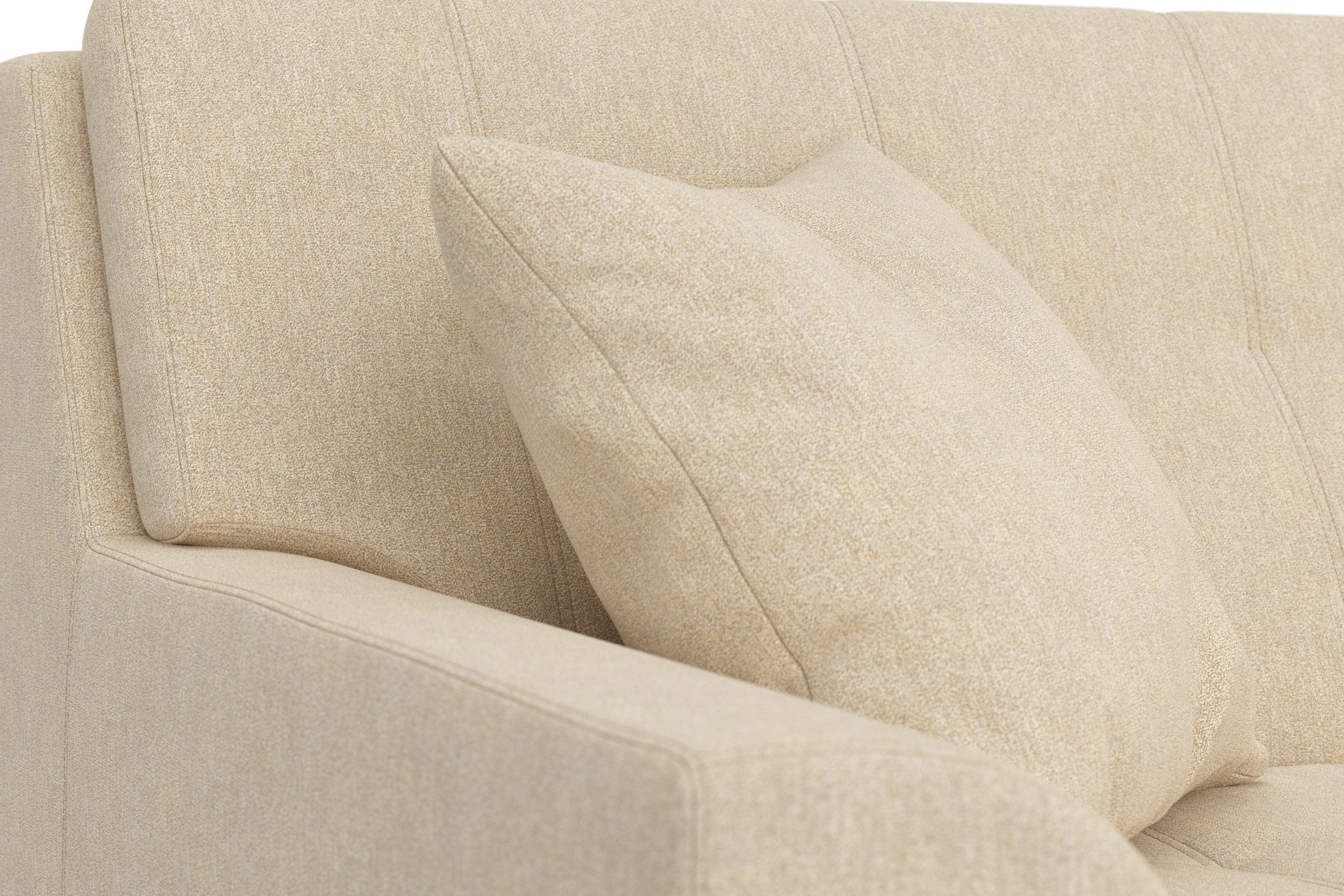 DOMO collection Hoekbank Treviso veel bekledingen, ook in cord, L-vorm, B/D/H: 267/80/83 cm optioneel met slaapbank functie, incl. sierkussens, hoogwaardig doorgestikt patroon