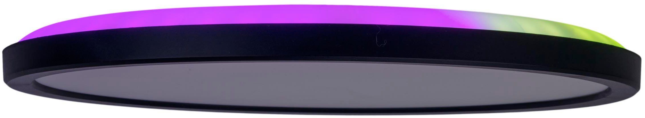 näve Plafondlamp LED "CARLO" met RGB-achtergrondverlichting D: 29,3 cm Dimbaar met geheugenfunctie, kleurwisselaar en nachtlichtfunctie (2 stuks)