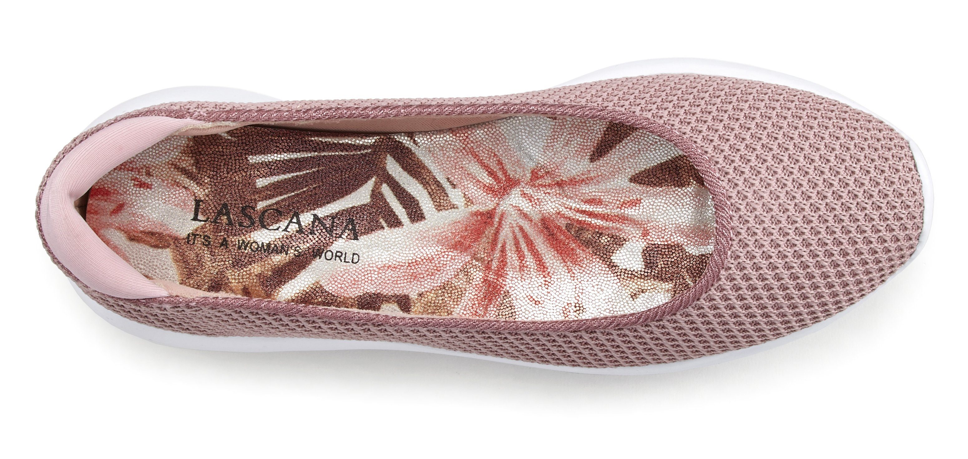 Lascana Ballerina's Vrijetijdsschoen, slippers, lage schoen, Vrijetijdsschoen, slipper, lage schoen, sneaker slip-in, lichte mesh-look