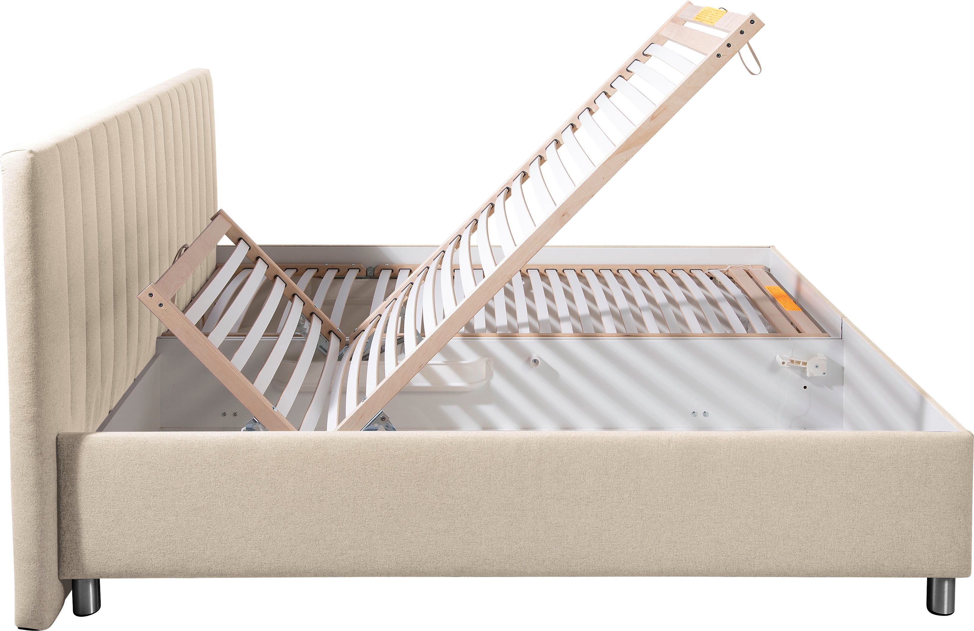 Maintal Gestoffeerd bed Kieferwald met bedlade, optioneel met bonnell- of pocketveringmatras