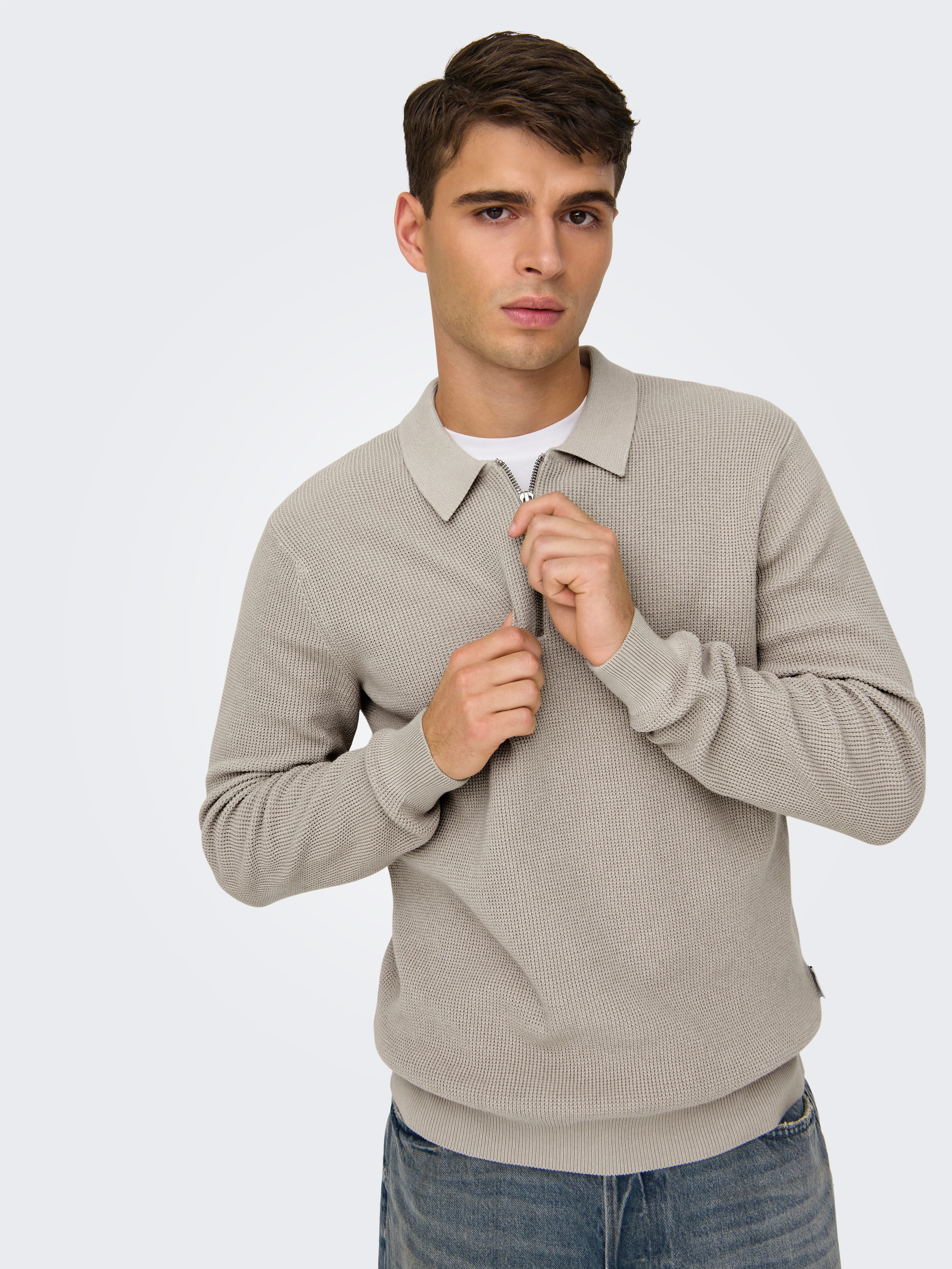 ONLY & SONS Trui met polokraag ONSMATTEO LS ZIP POLO