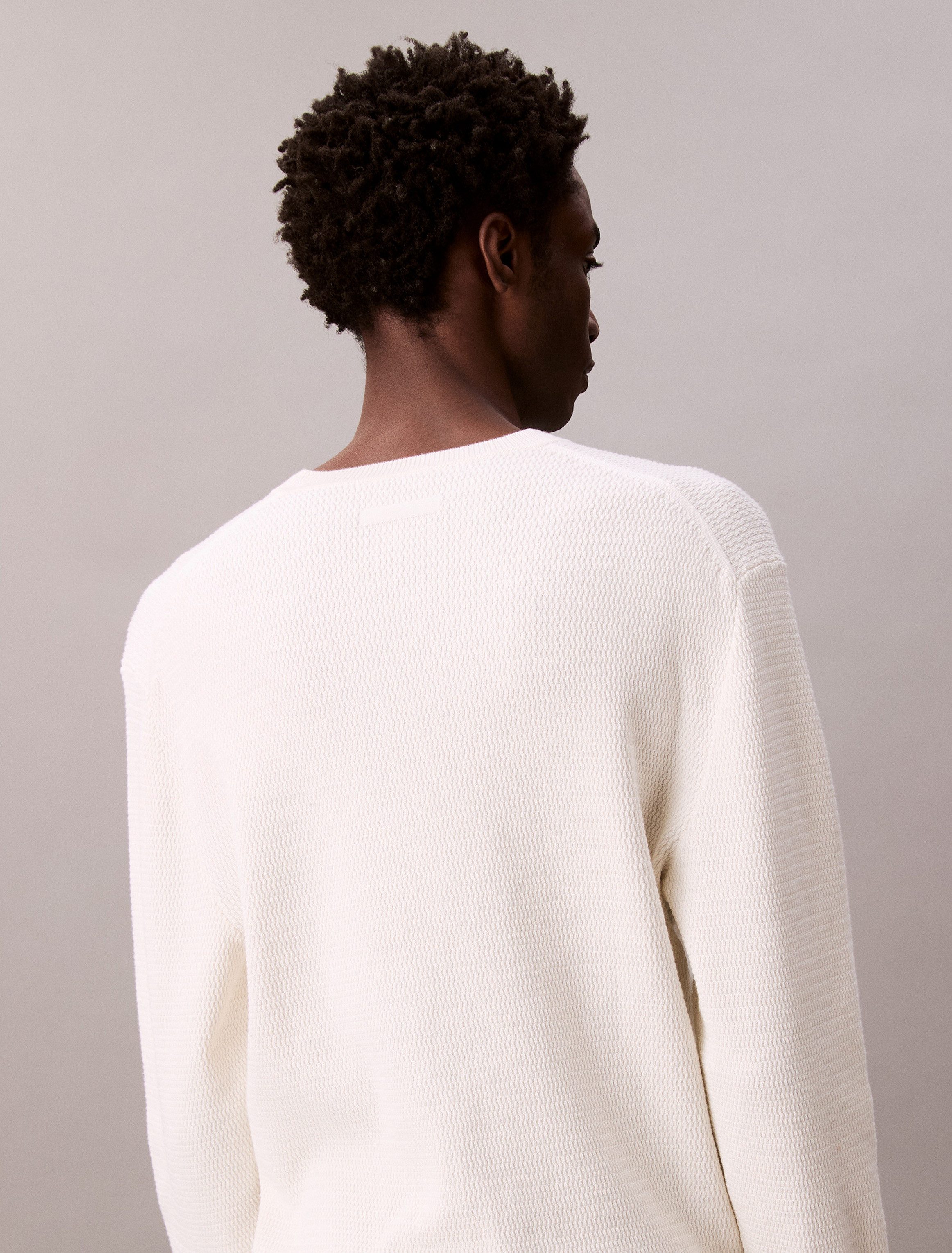 Calvin Klein Gebreide trui LS TXTR CTTN CRWNK S