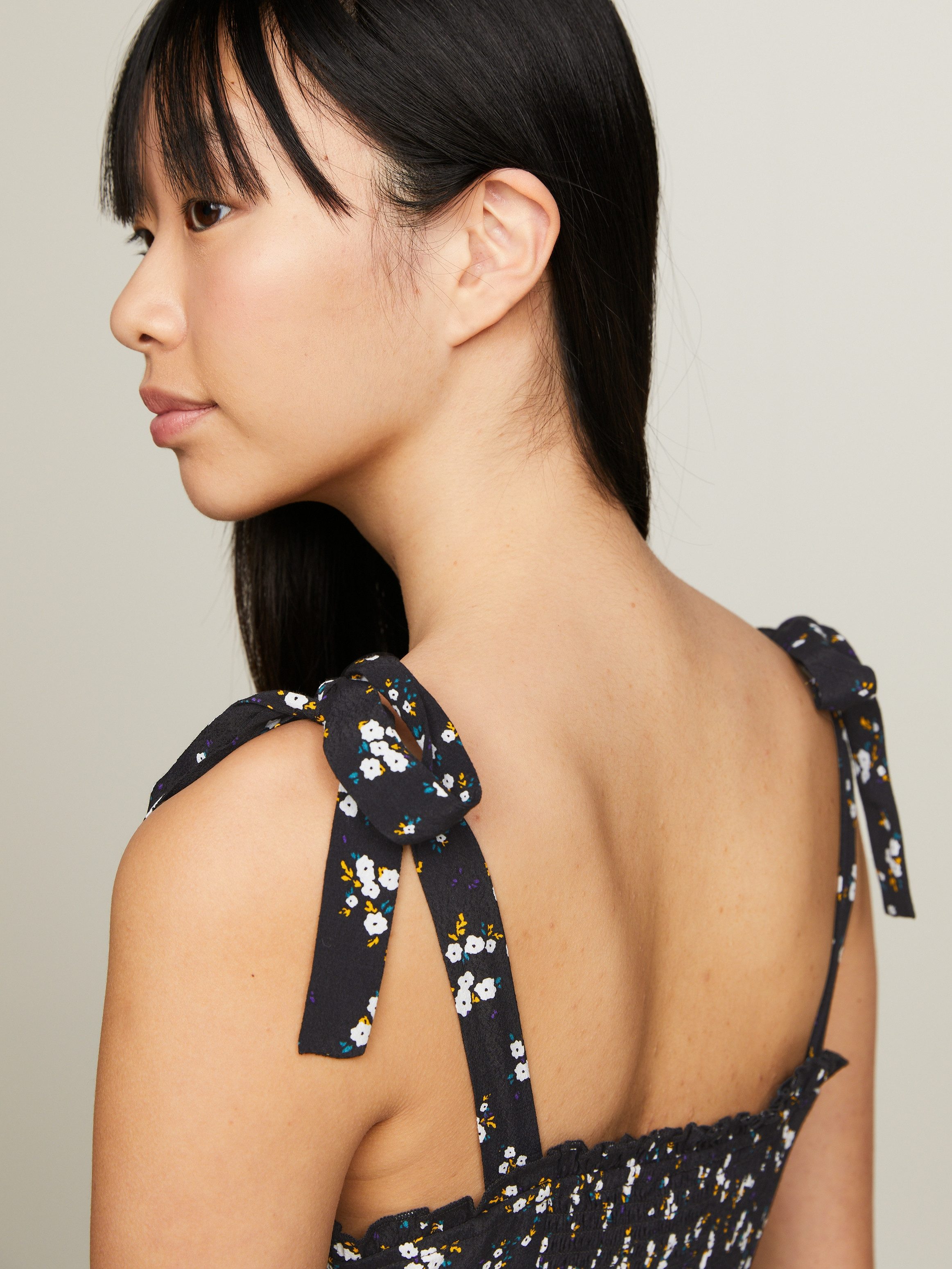 TOMMY JEANS Blousejurk TJW MIDI FLORAL RUFFLE DRESS
