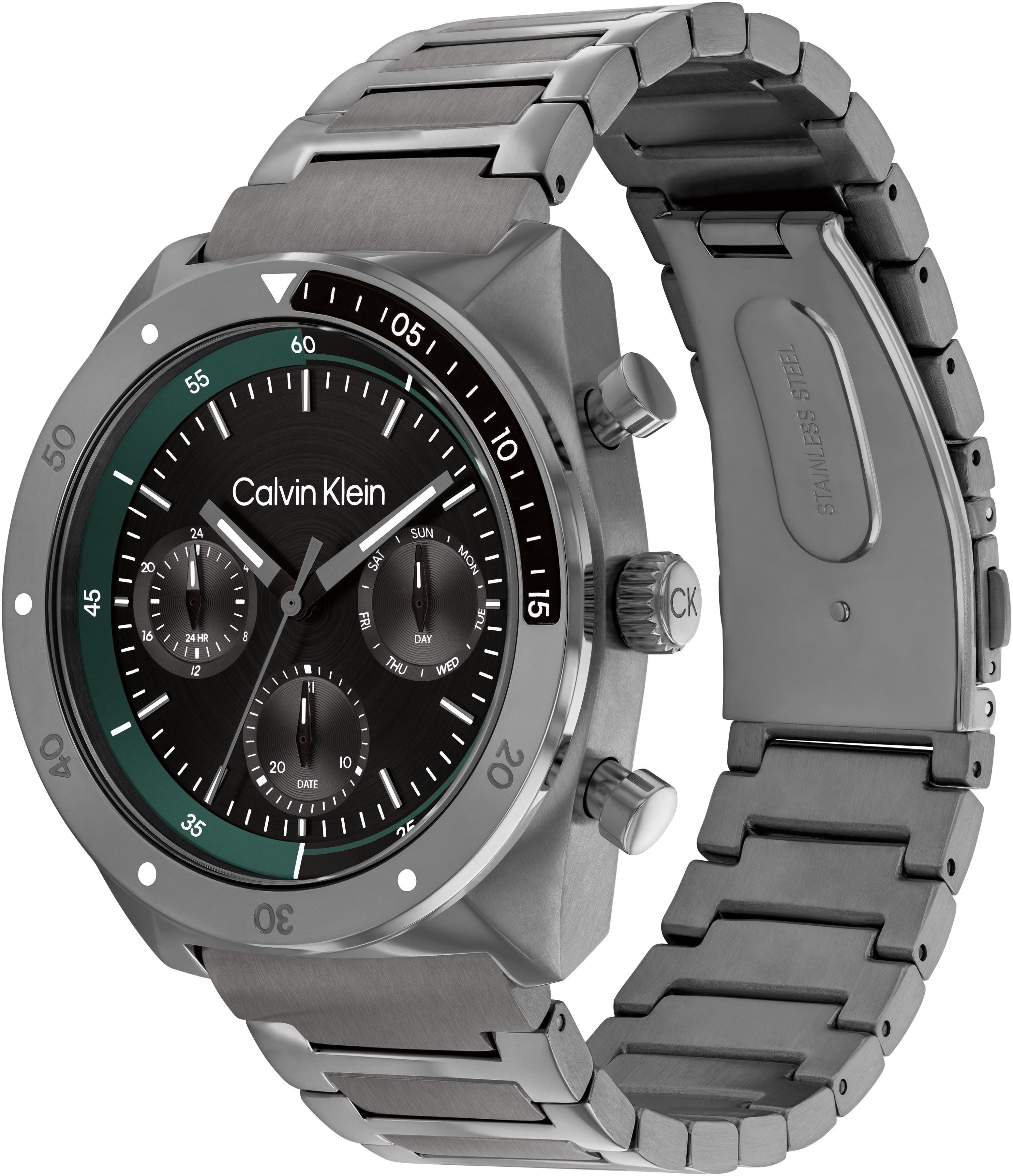 Calvin Klein Multifunctioneel horloge CK FLEX Horloge, quartz, herenhorloge, dag, weekdag, stalen band
