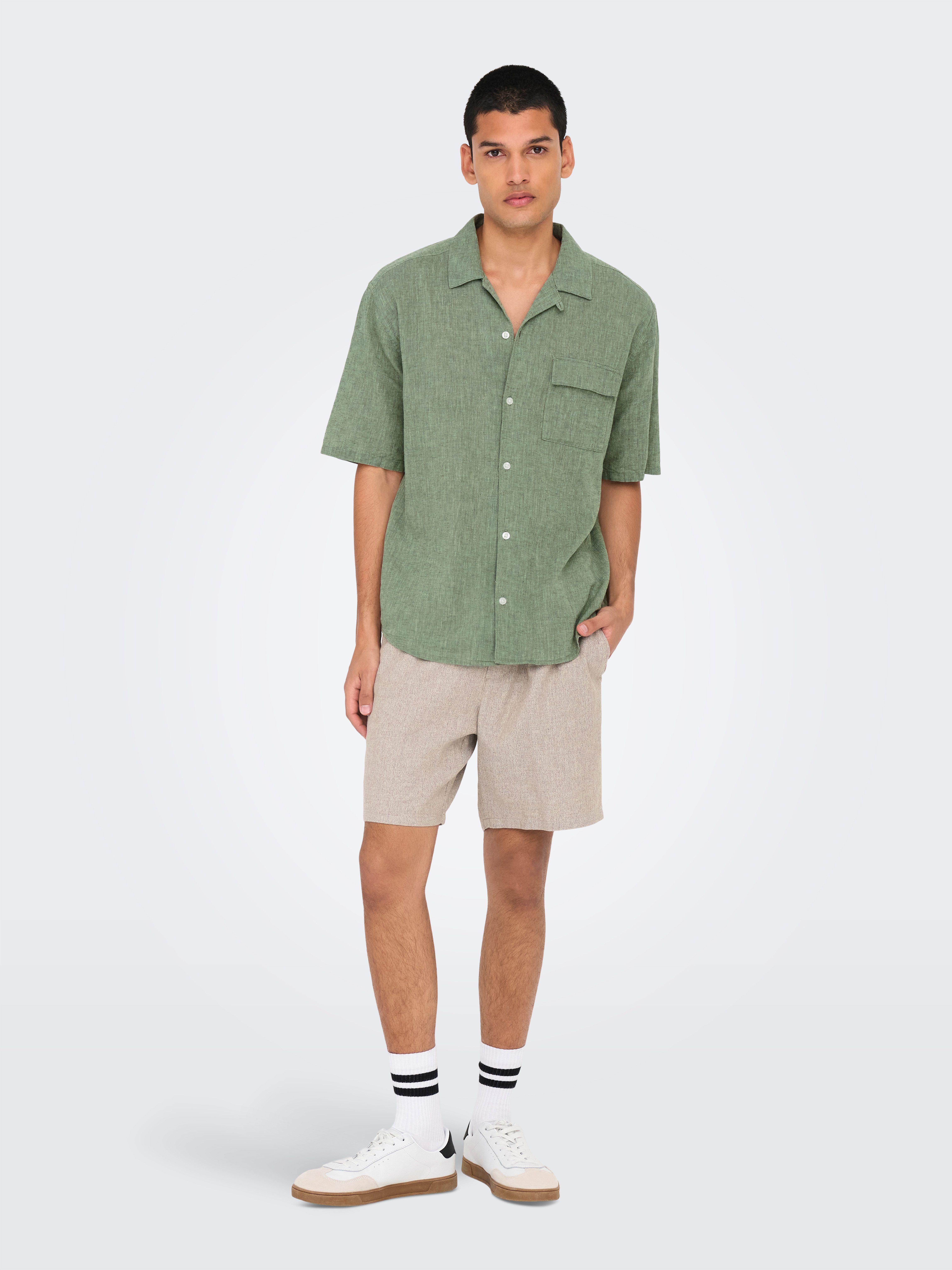 ONLY & SONS Overhemd met korte mouwen ONSCAIDEN LIFE RELAX SS RESORT 1PKT SHIR