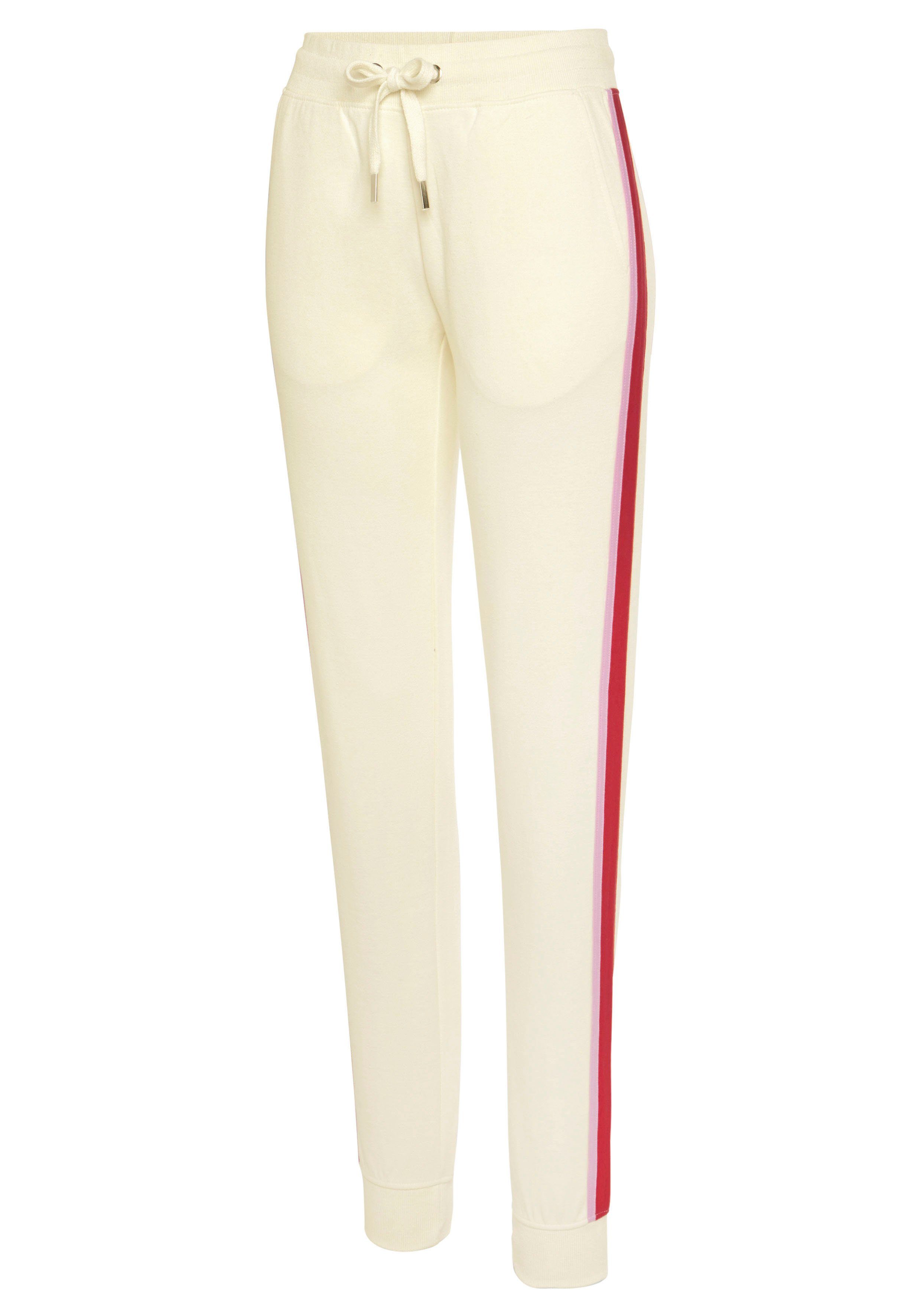 Vivance Sweatpants Sweathose met contrasterende accenten, loungeanzug (1-delig)