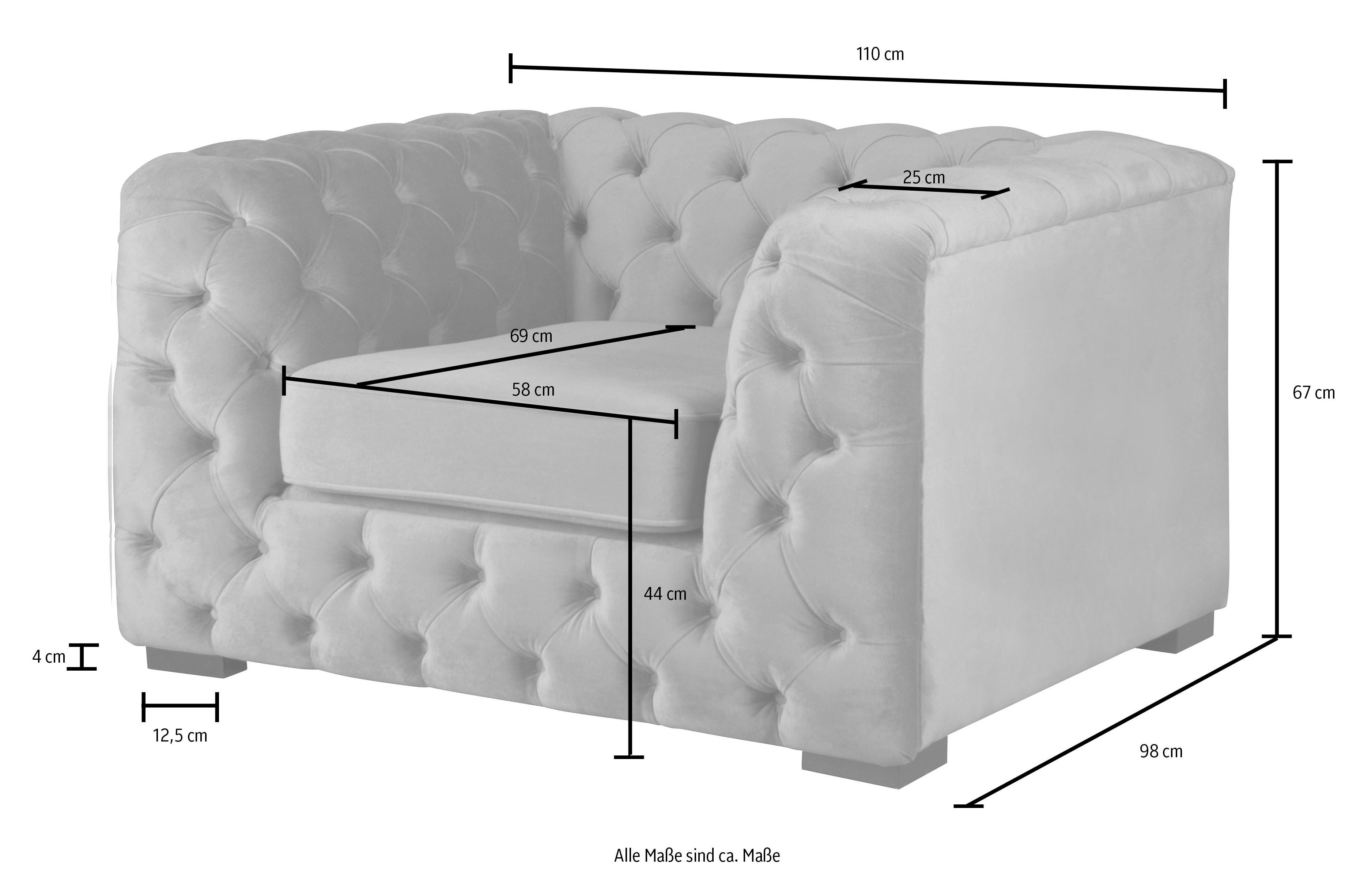 Guido Maria Kretschmer Home&Living Chesterfield-fauteuil Kalina stoel klassieke chesterfield knoopdetails, zeer hoogwaardige afwerking