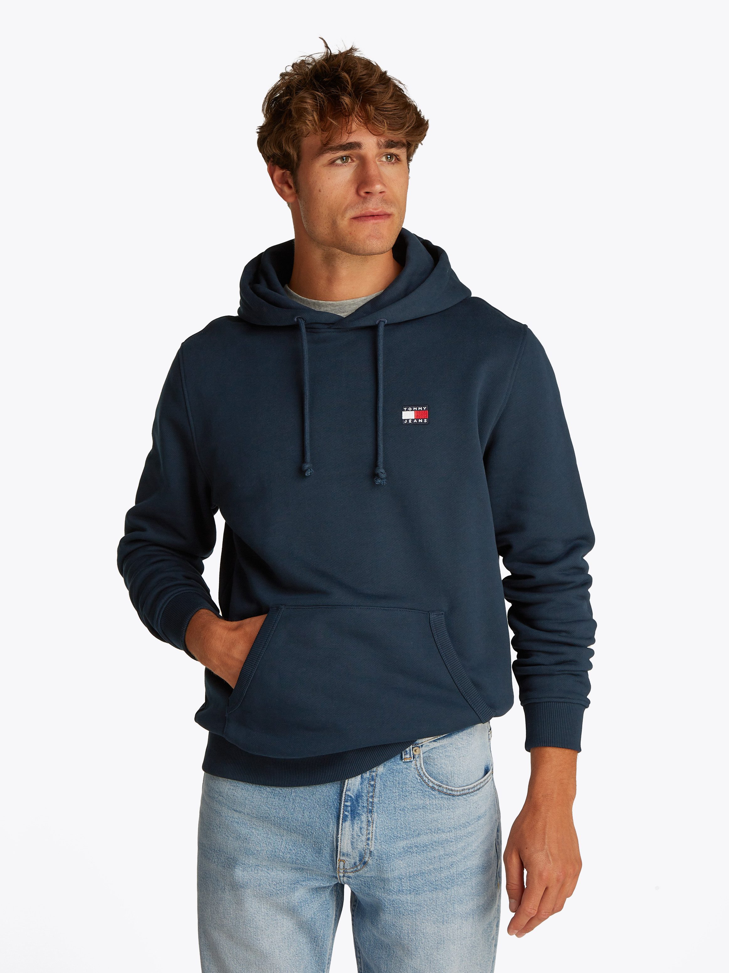 TOMMY JEANS Hoodie TJM REG BADGE HOODIE EXT heren sweaters maat XXL blauw