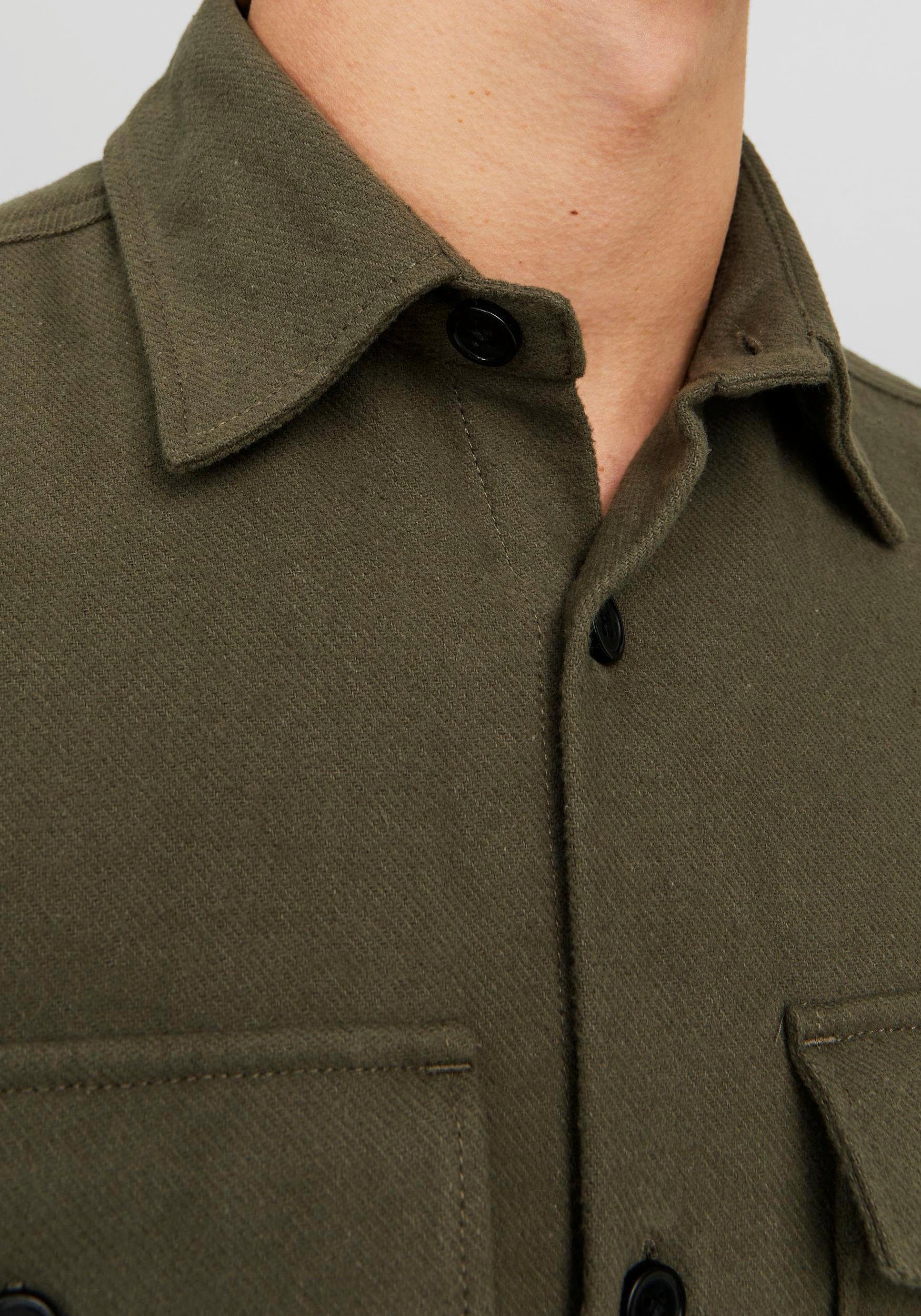 Jack & Jones Overhemd met lange mouwen JPRROY SOLID OVERSHIRT L/S SN
